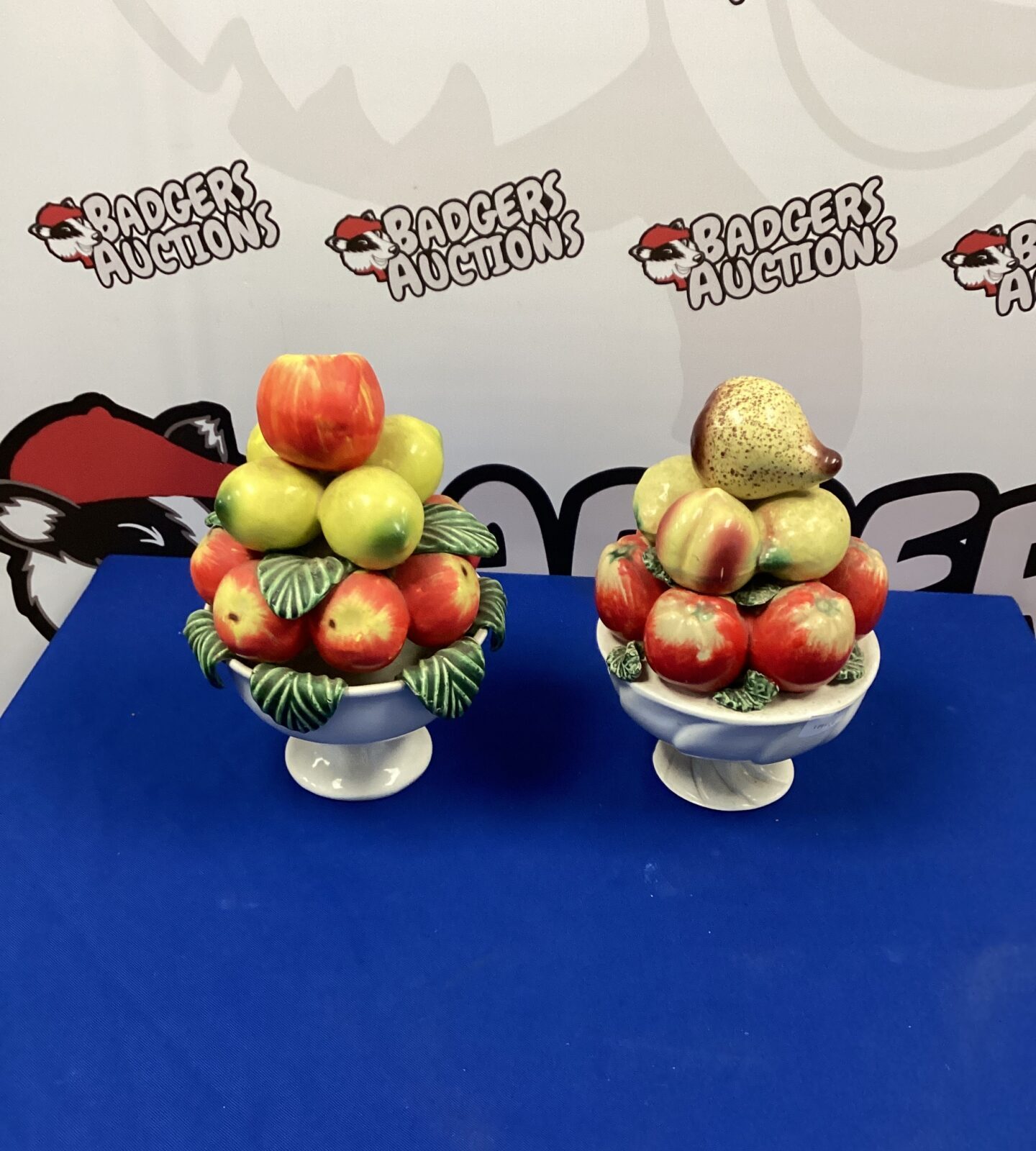 Two Ceramic Artificial Fruit Bowls