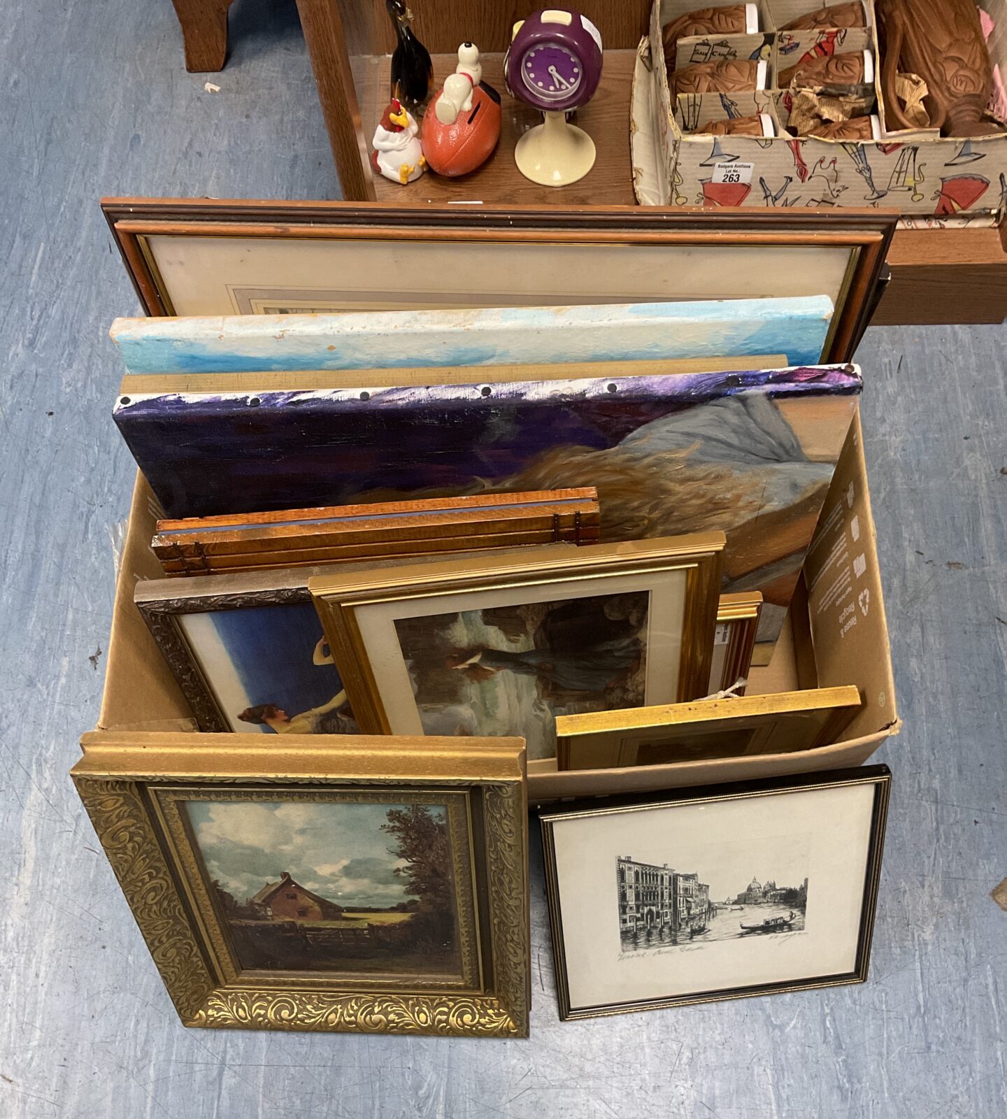 Box of mixed prints & original artworks