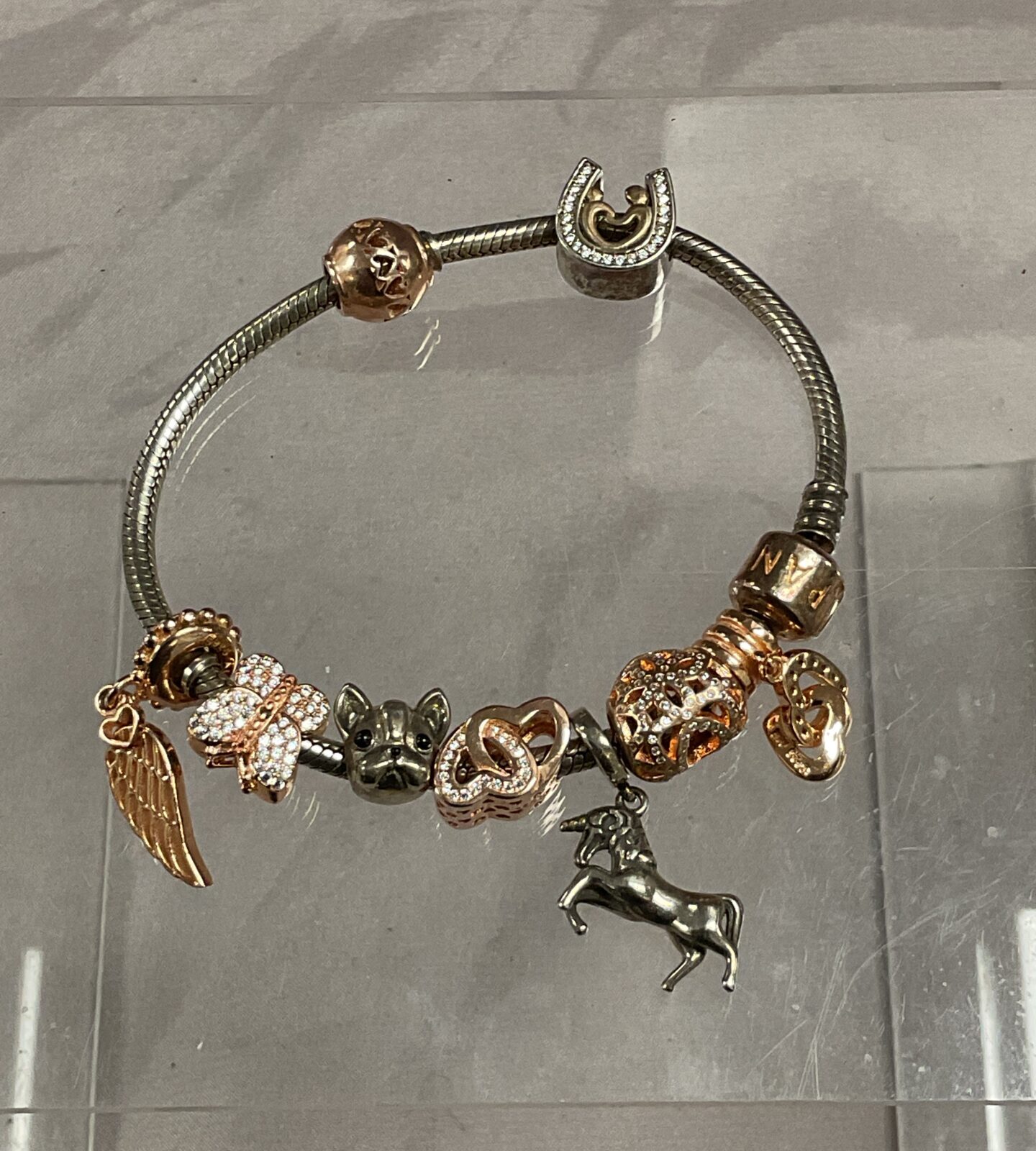 pandora silver charm bracelet