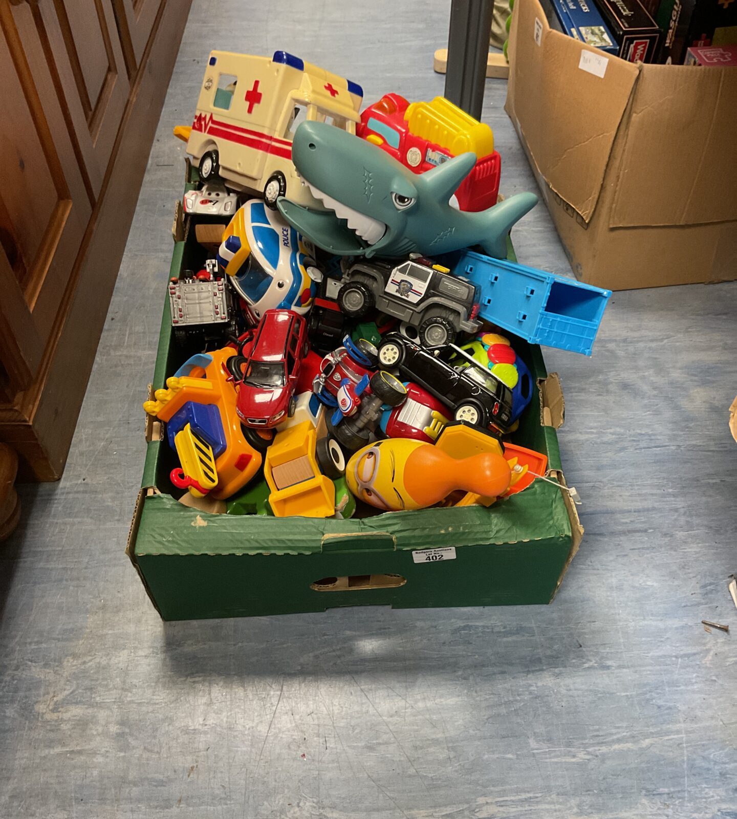 Crate of mixed vehicles inc diecast and other toys