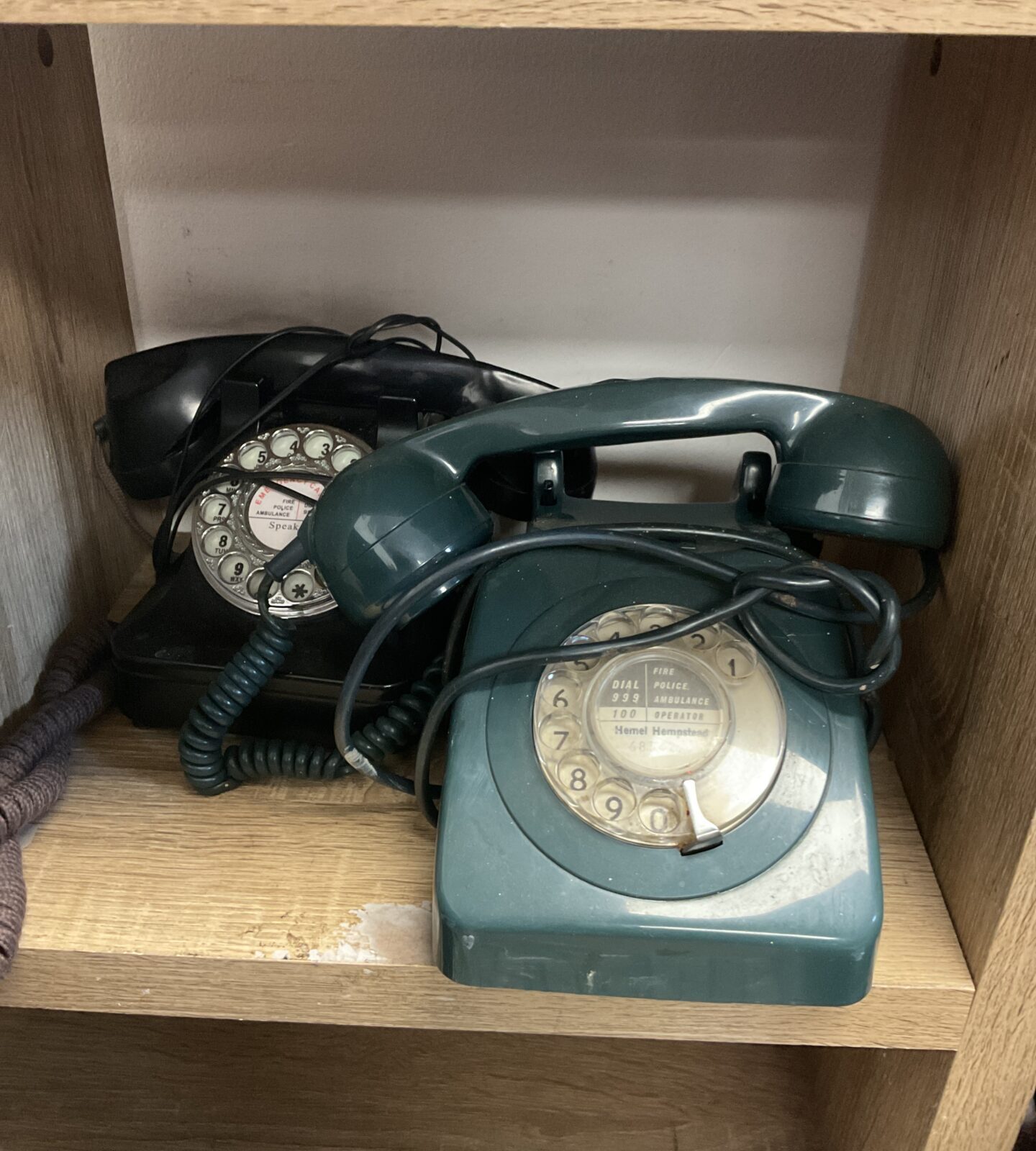 Two vintage rotary telephones