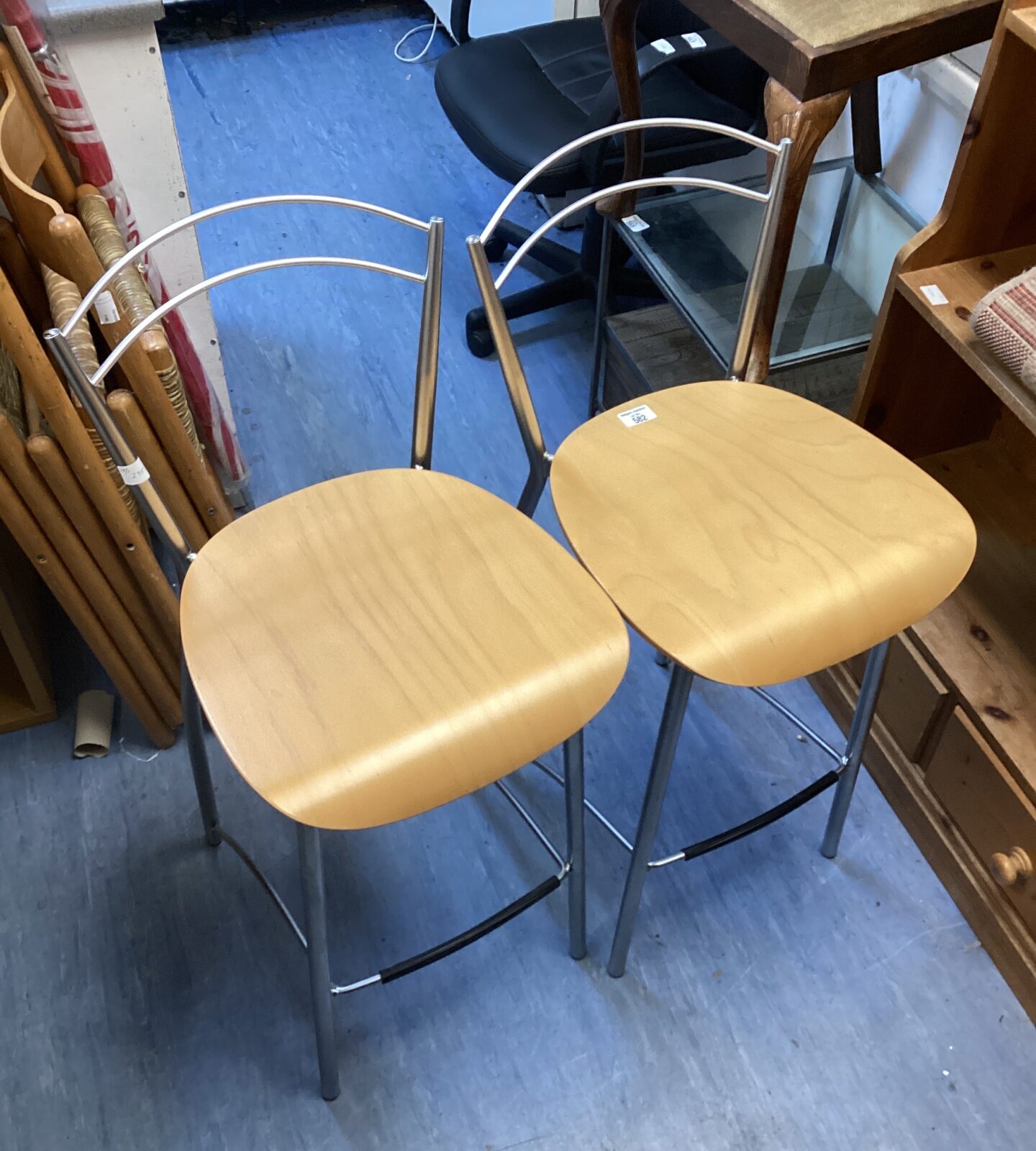 two ikea kitchen stools