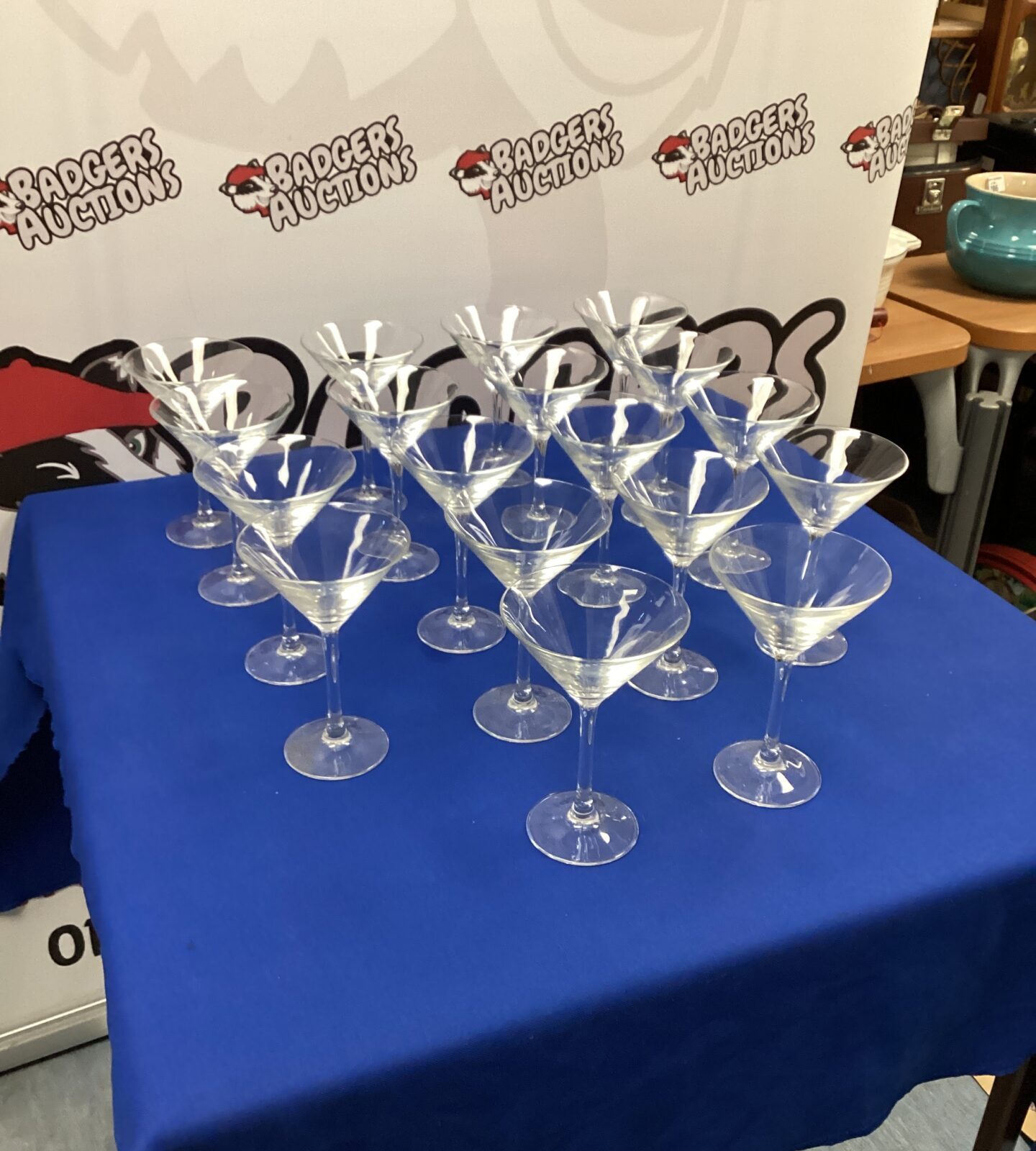 18 Large Cocktail Glasses with boxes