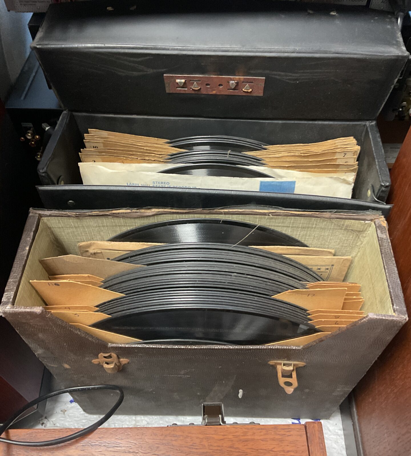 Two cases of gramophone records