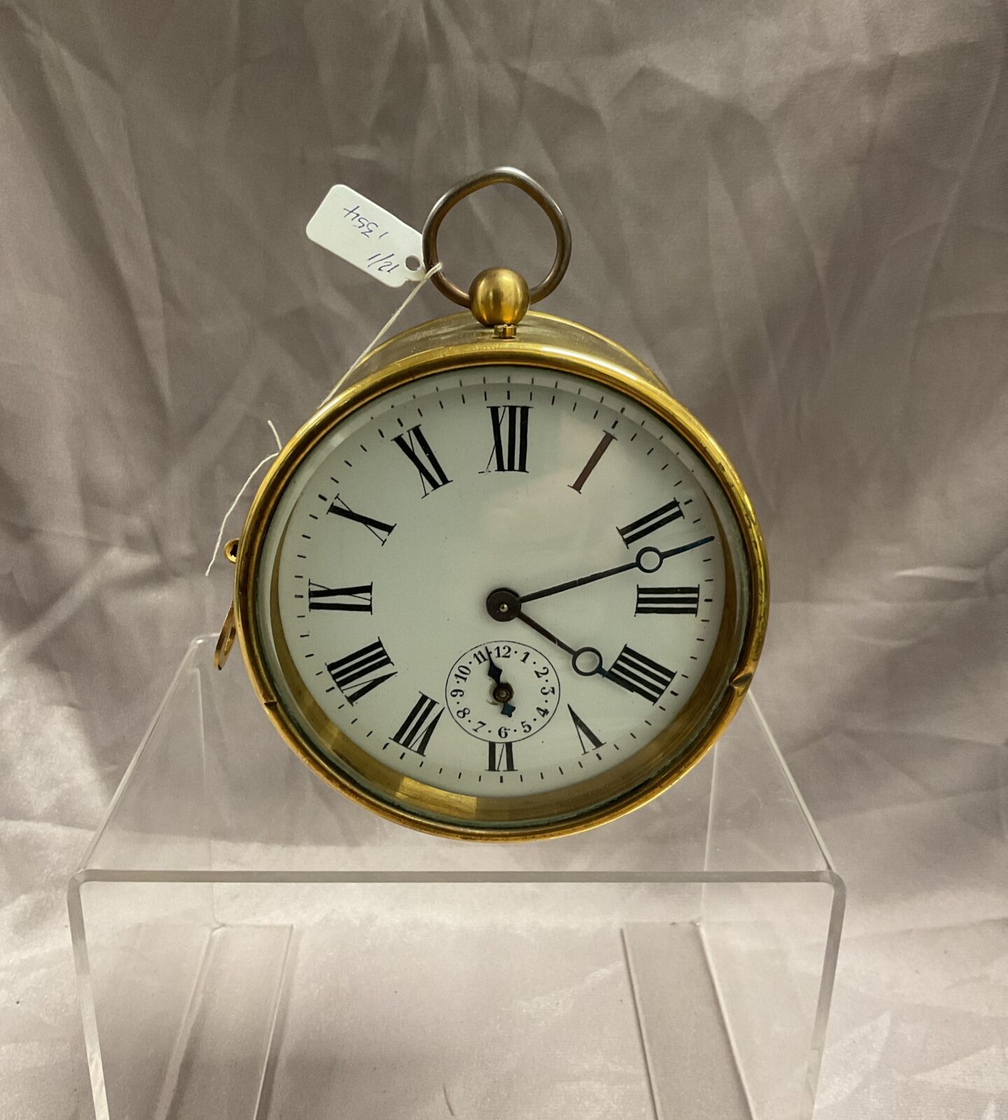 antique brass french alarm clock working with key