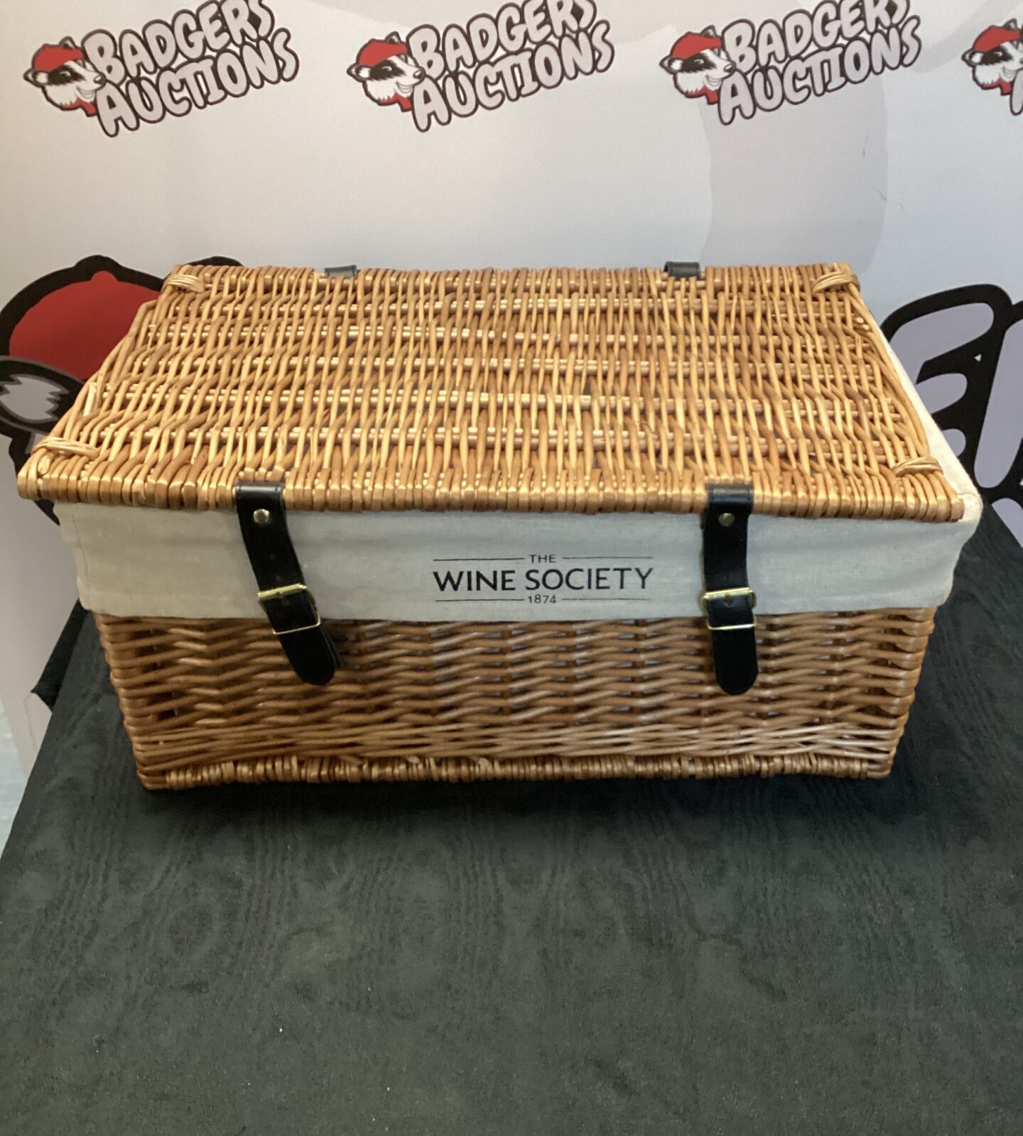 Wine society wicker basket