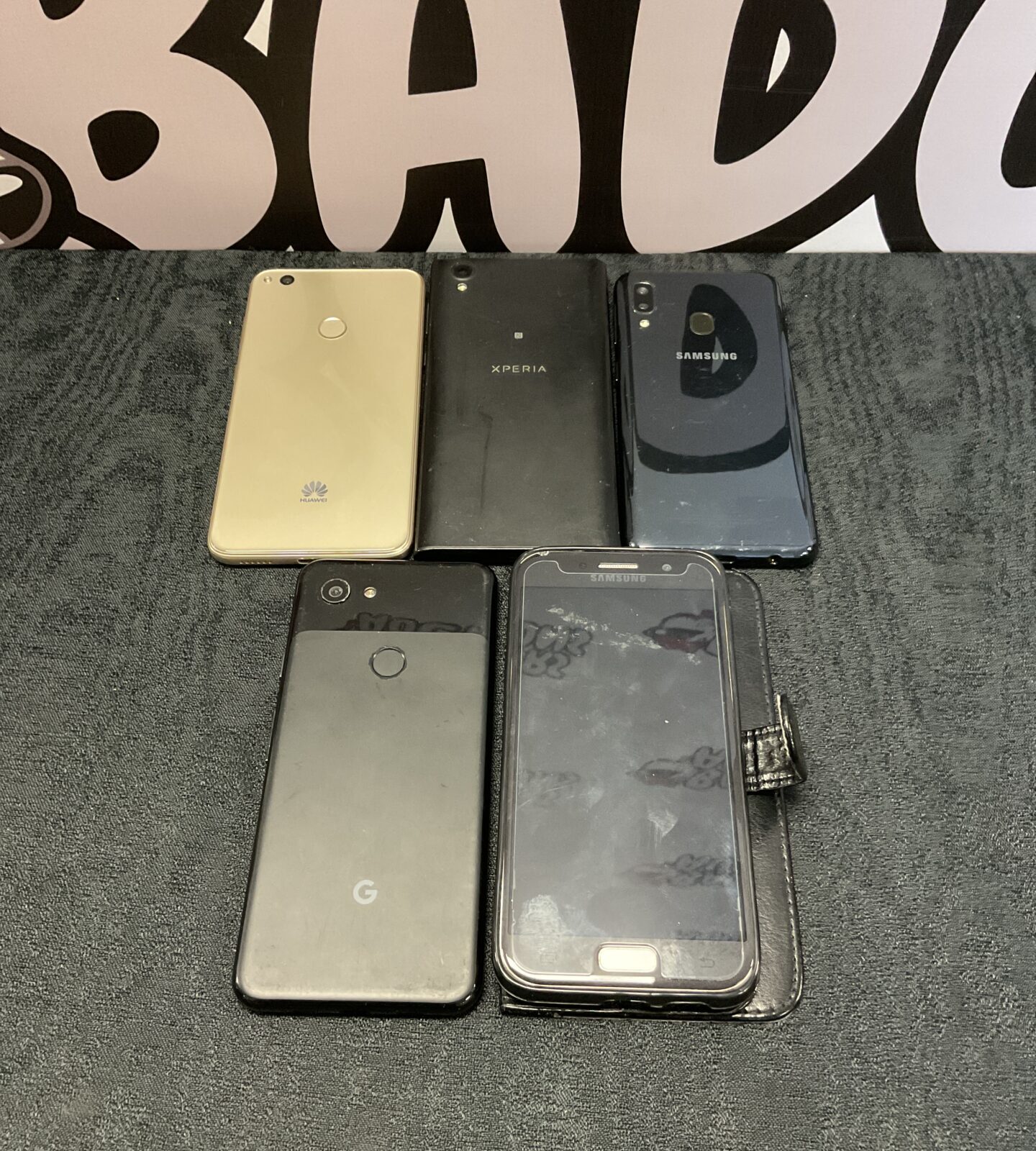 Bundle of 5 mobile phones including Samsung