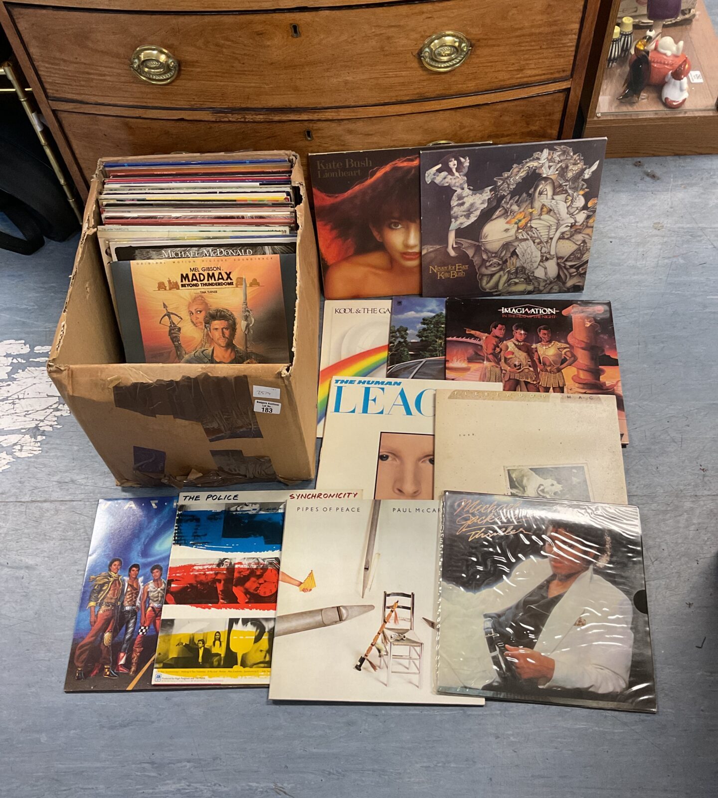 Collection of 12” vinyl records including kate bush & the police