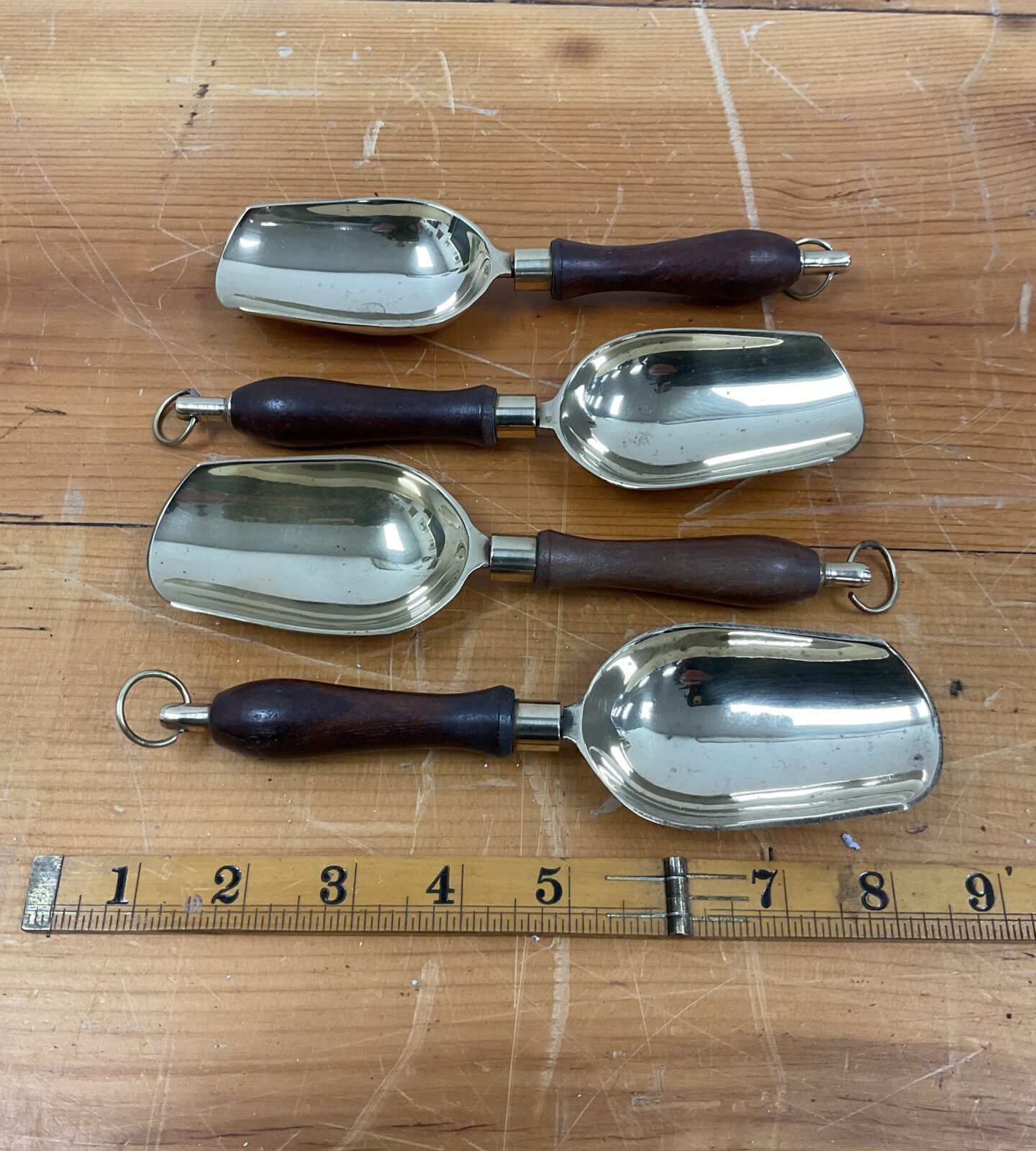 Four Vintage Brass Candy Shovels