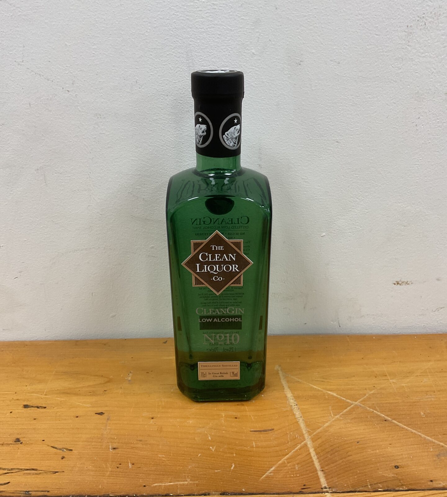 70cl bottle of The clean liquor co clean gin low alcohol no10 gin