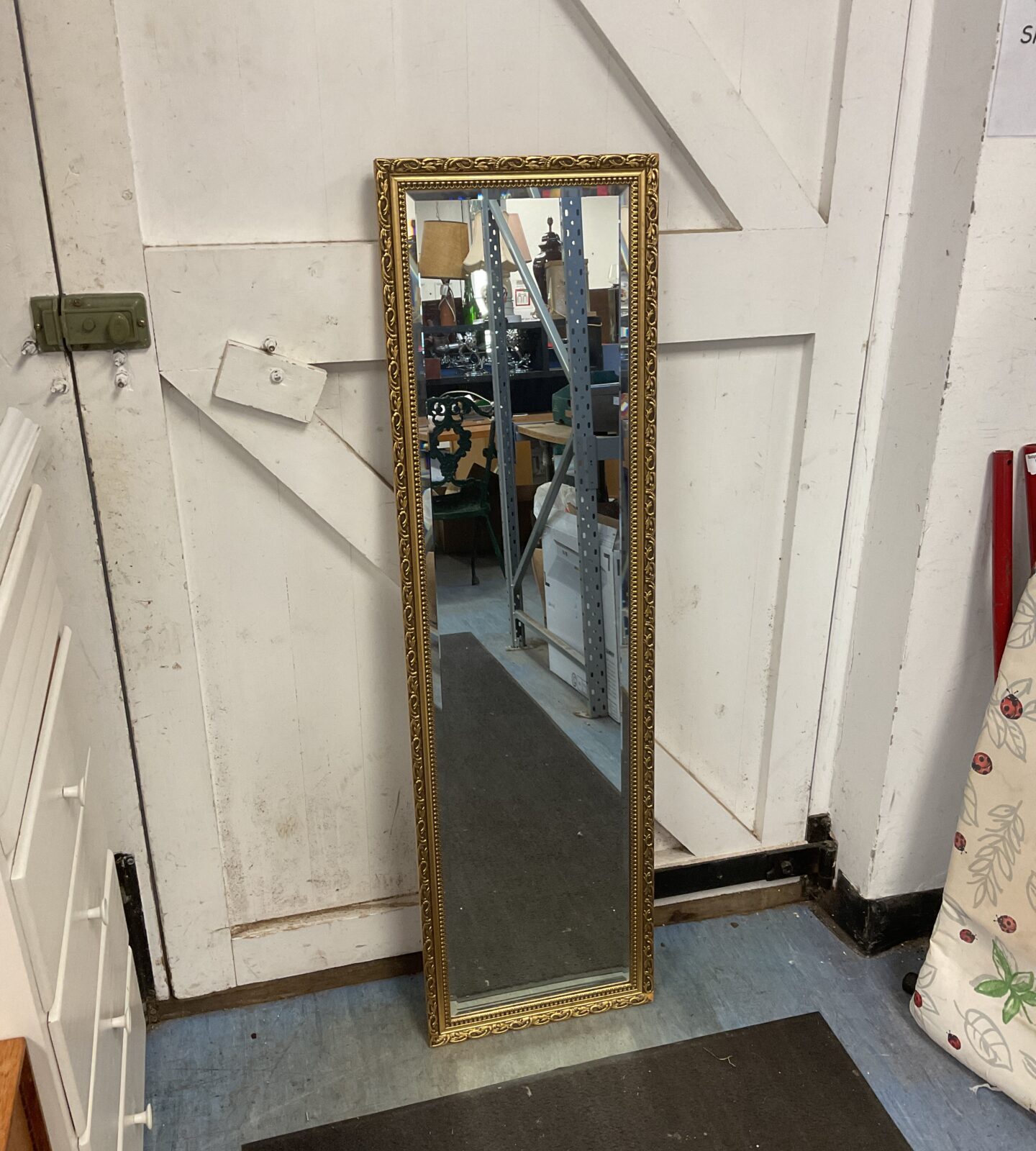 Clarke eaton be el edged gilt framed mirror 126cm x 36cm