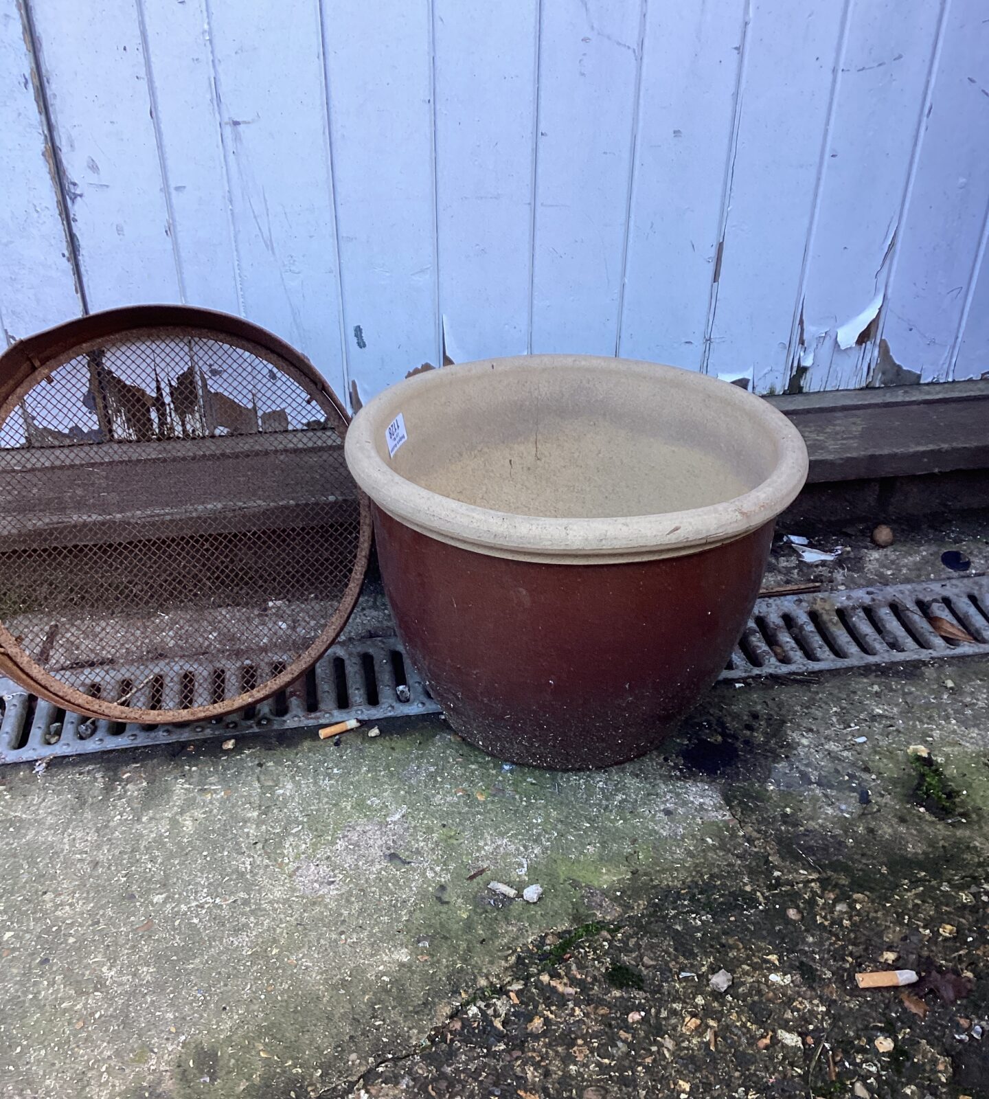 Glazed garden planter