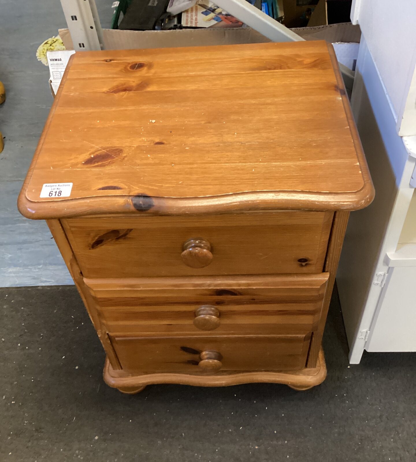 Pine bedside cabinet