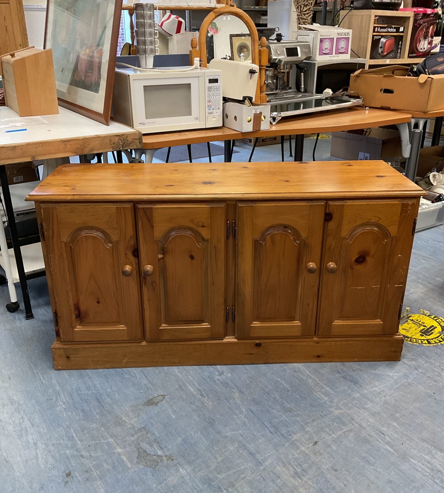 Pine sideboard cabinet 130cm x 68cm x 40cm