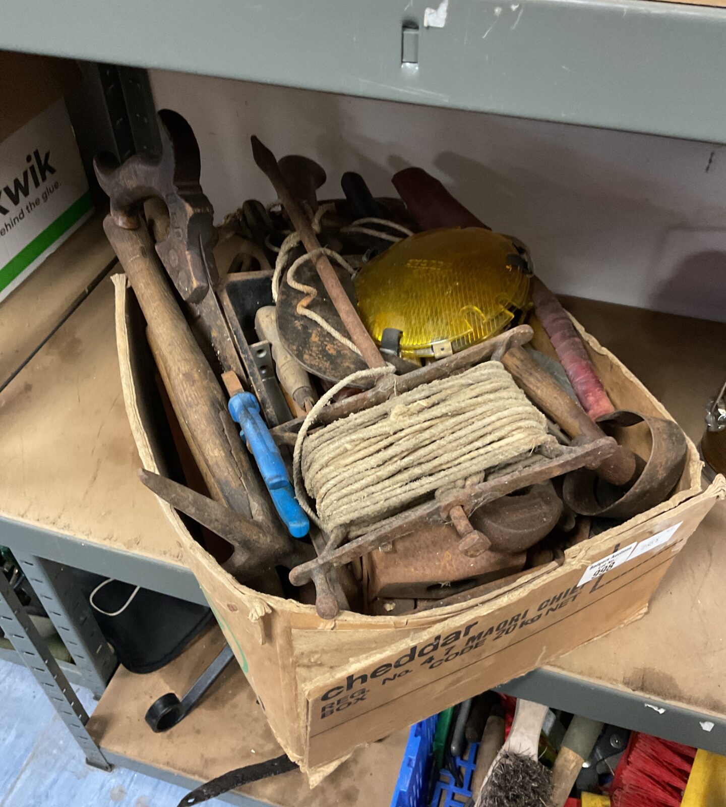 Box of vintage & antique tools