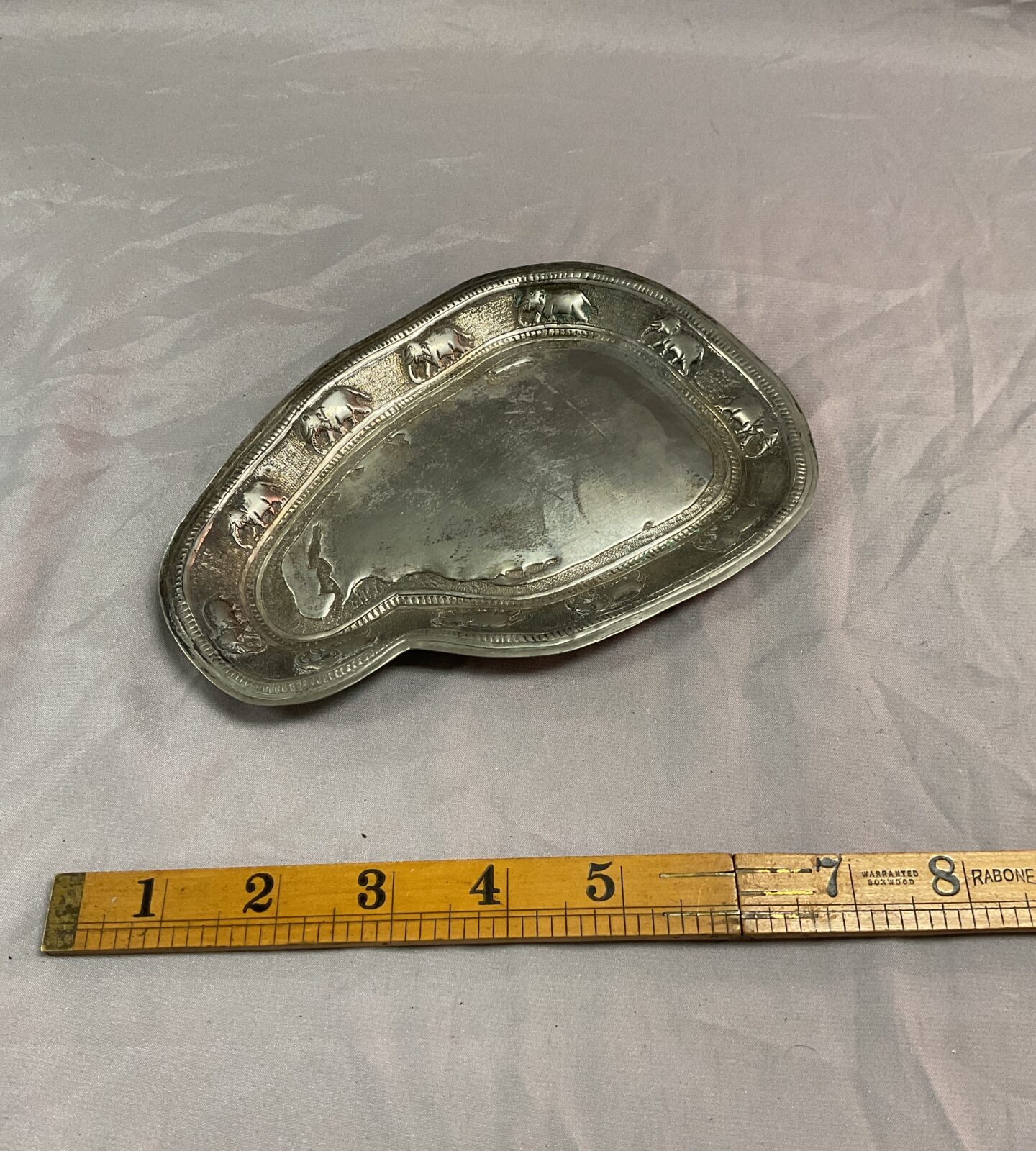 Indian silver elephant dish