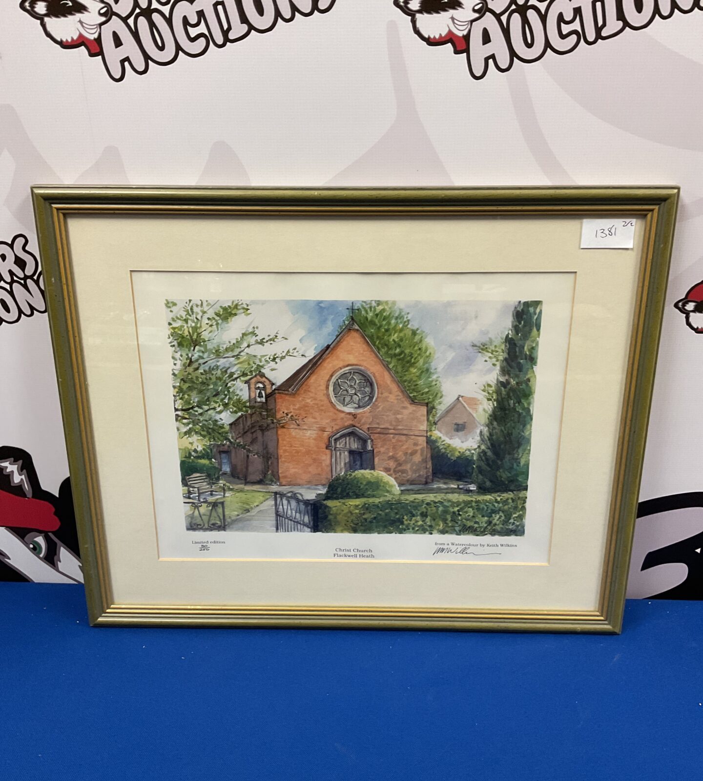 keith wilkins signed limited edition print of christ church flackwell heath