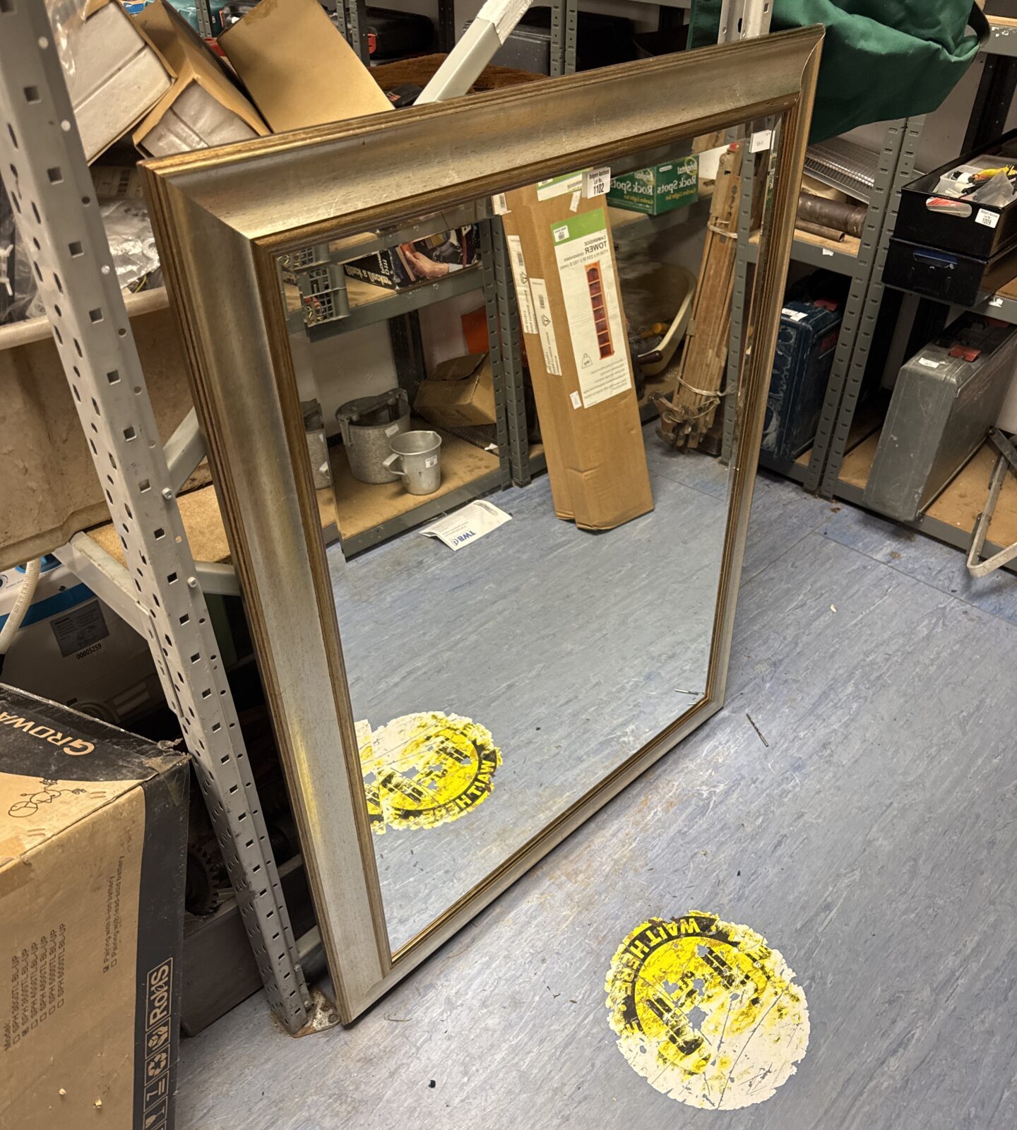 Large bevel glass mirror 36” width