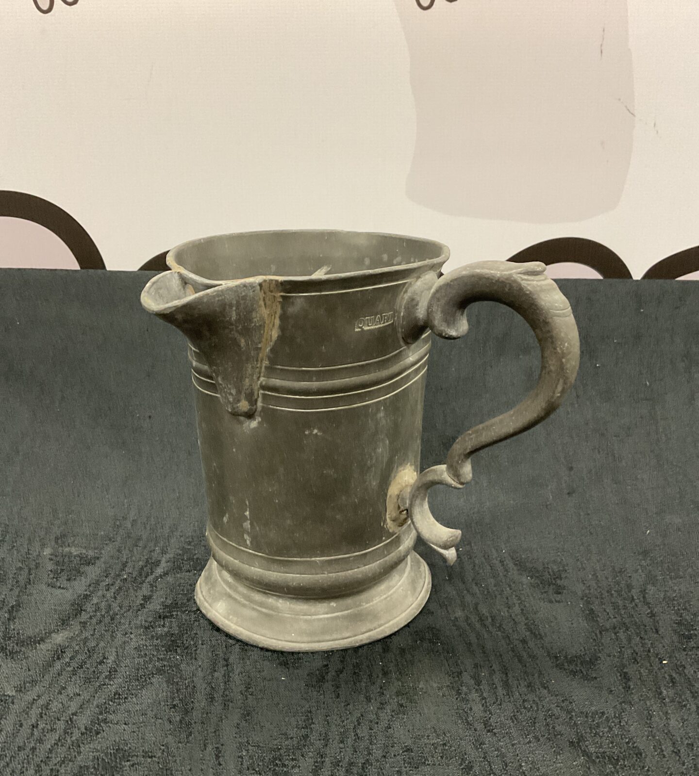 Large Georgian pewter tankard