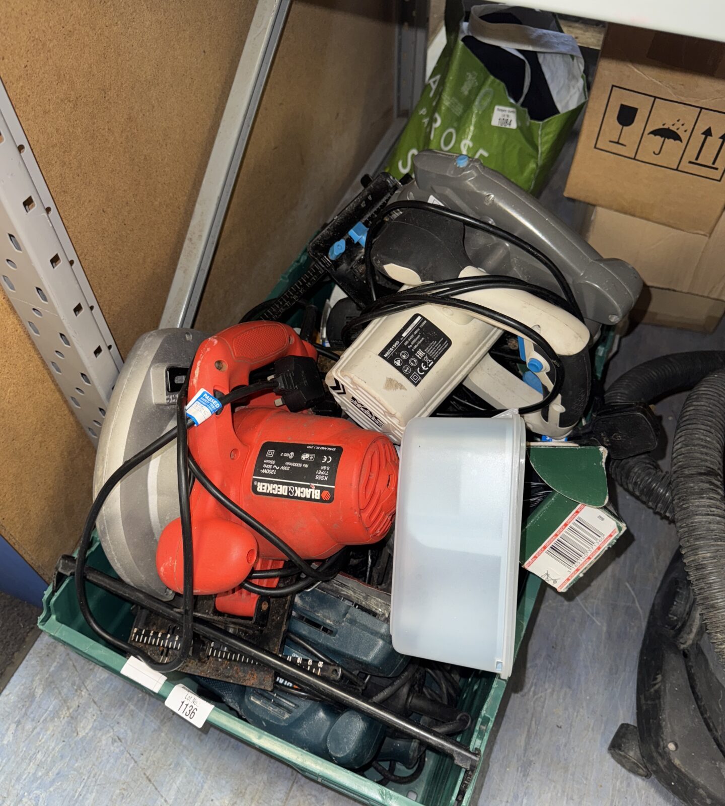 Large quantity of untested power tools