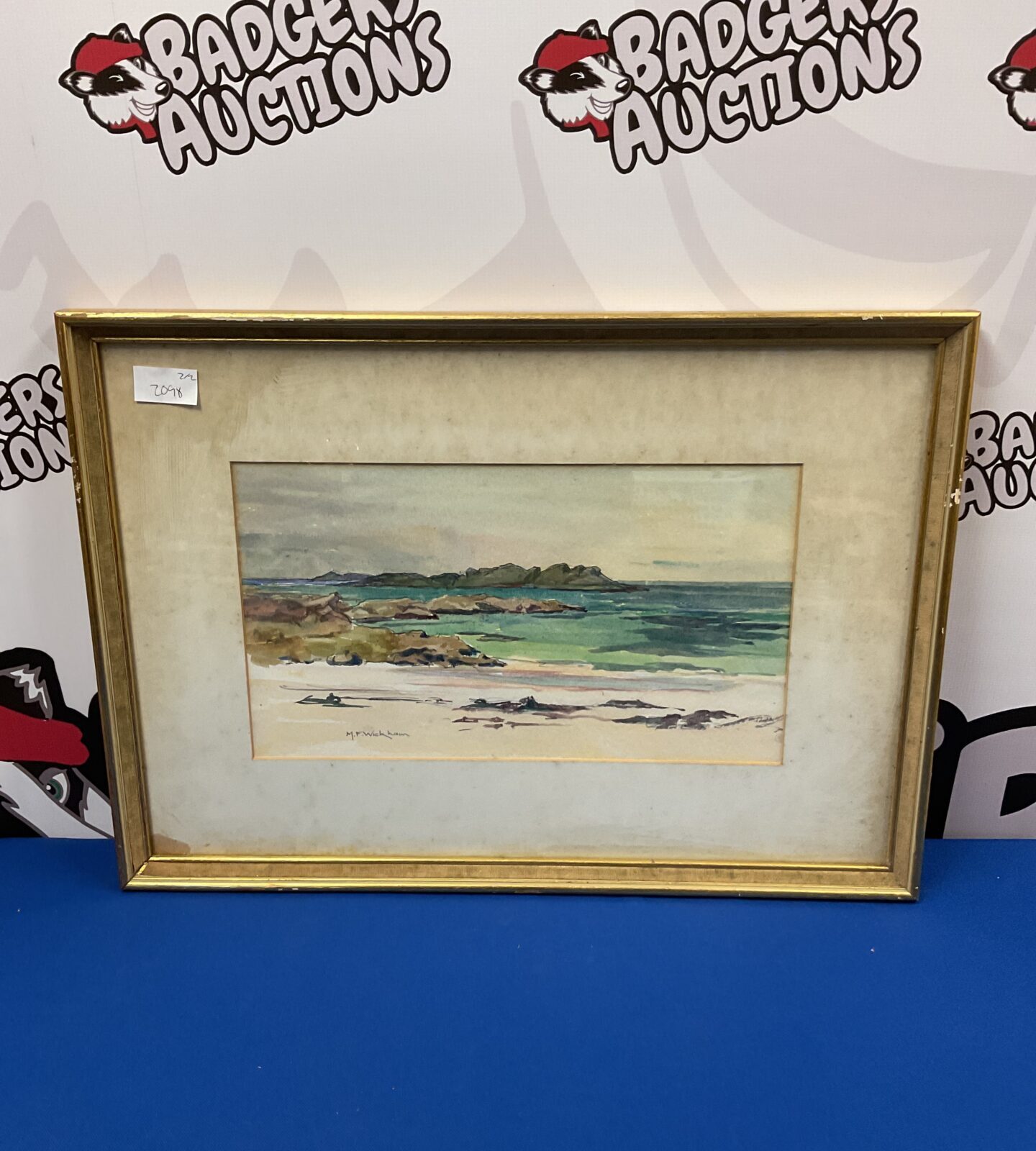 M f wickham watercolour of a coastal scene