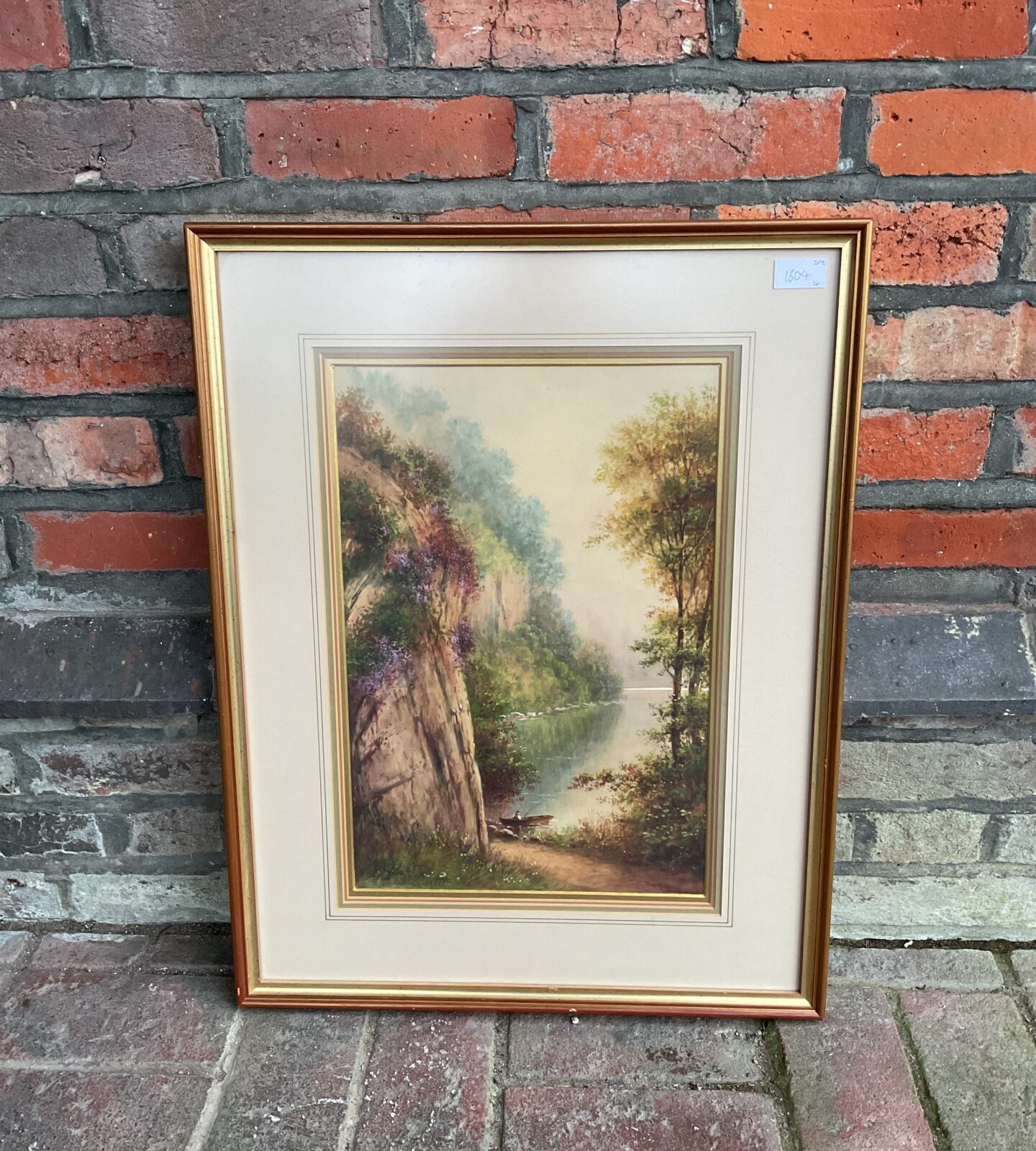 Milton drinkwater circa 1900 gilt framed watercolour of a river scene