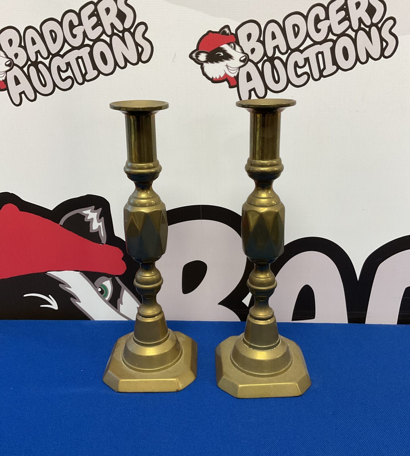 Pair of 10” brass candlesticks