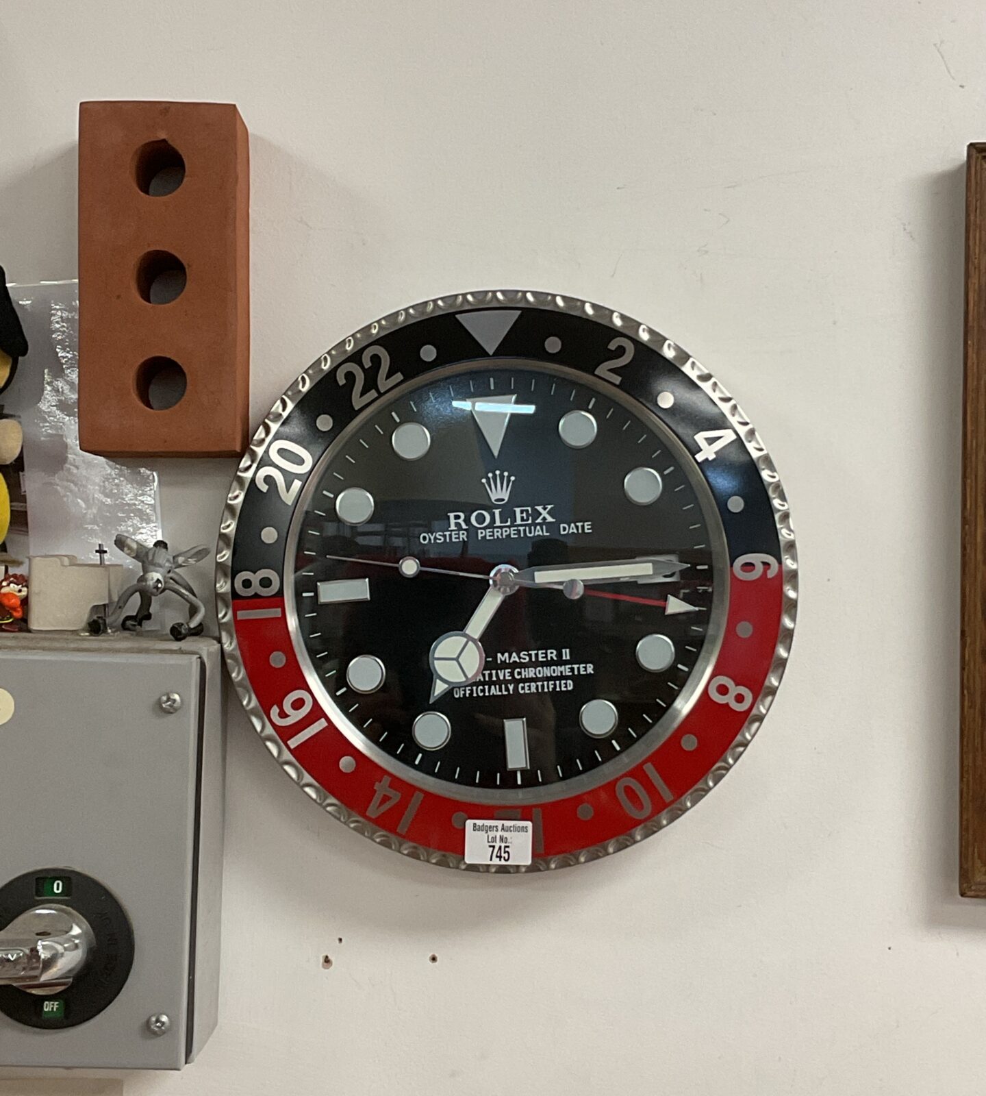 Rolex style dealers wall clock