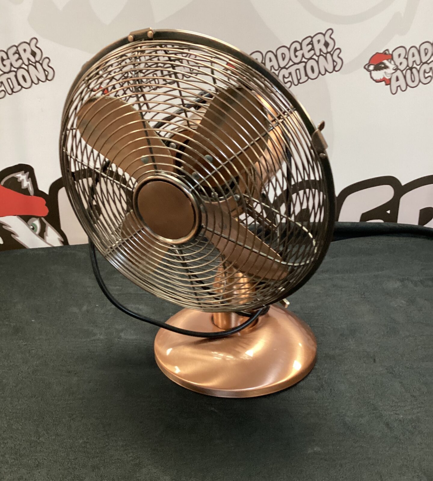 Rose gold desk fan