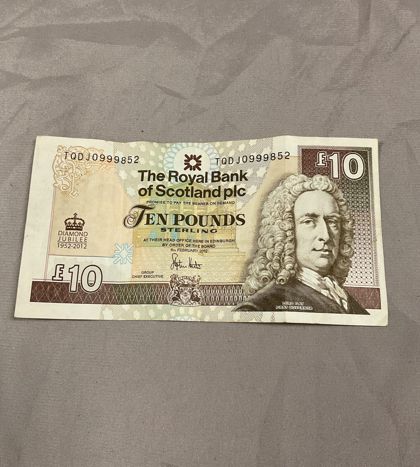 Royal bank of scotland 10pound note from diamond jubilee