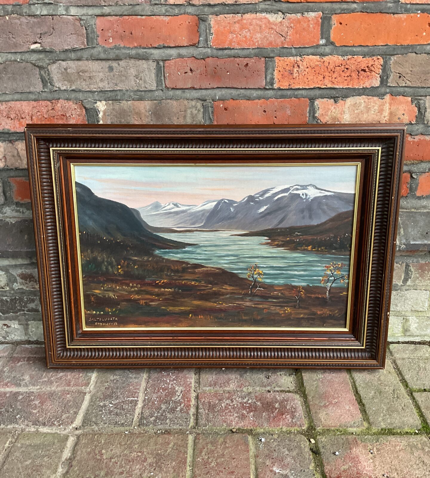 swedish oil painting of saltouokta ffyord signed othmar circa 1937