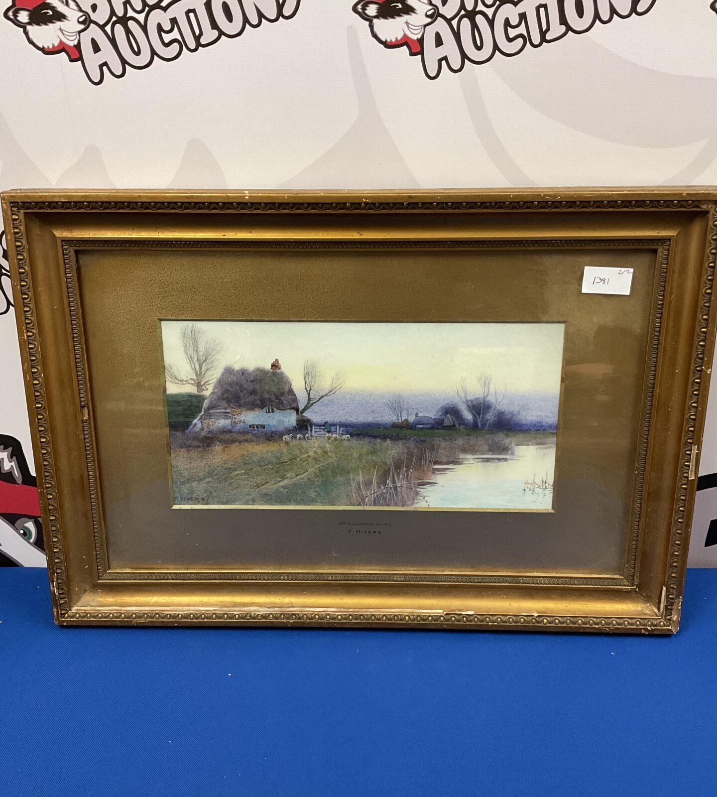 t rivers signed watercolour of river scene near lambton berkshire