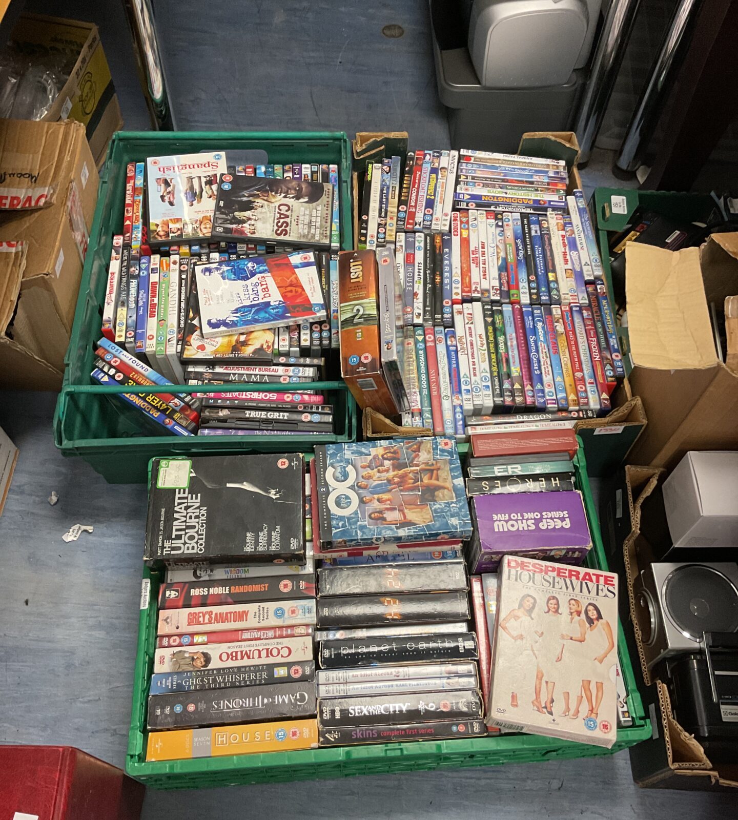 Three trays of dvds & boxsets