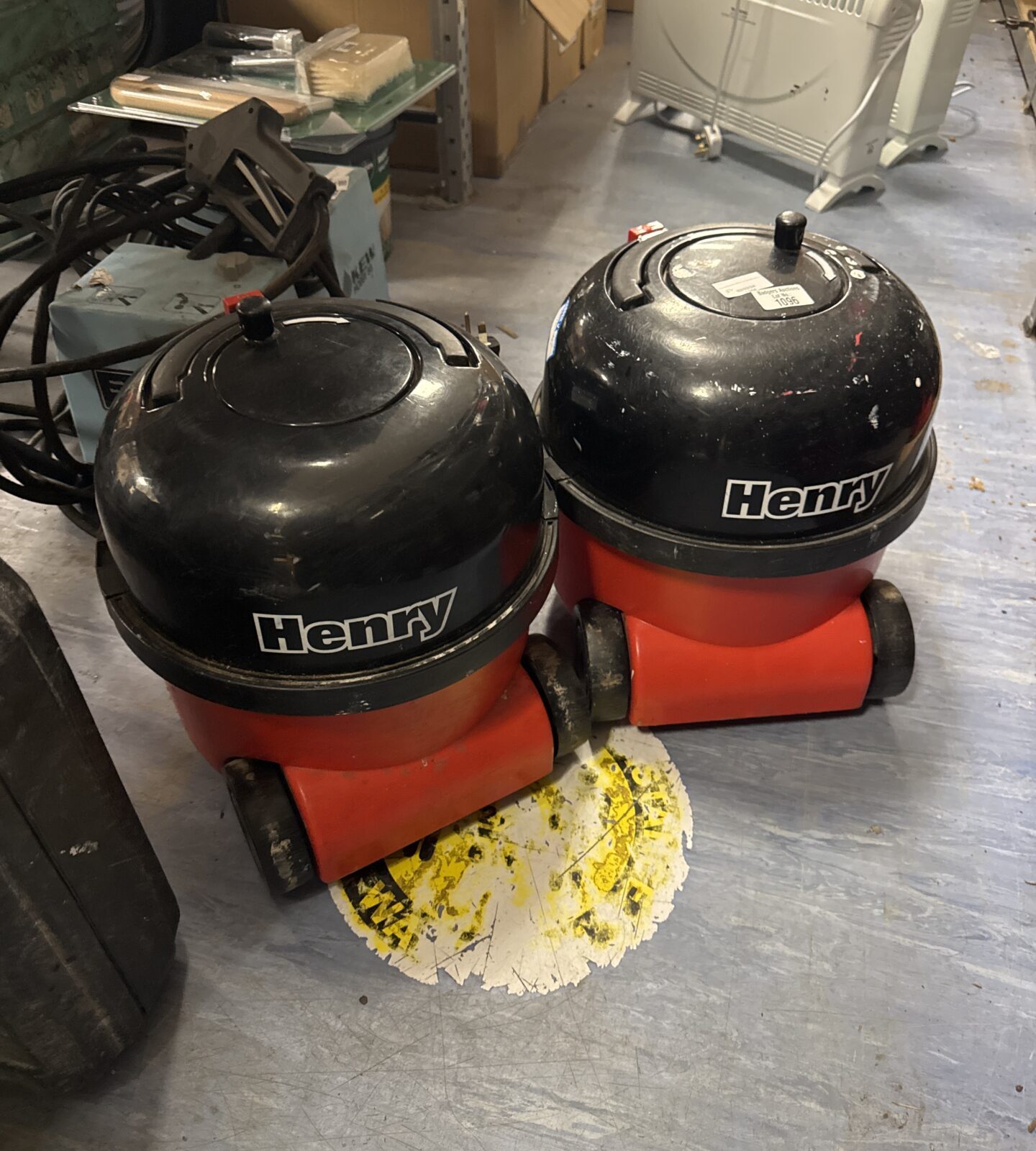 Two Henry hoover bodies only - both power on when plugged in