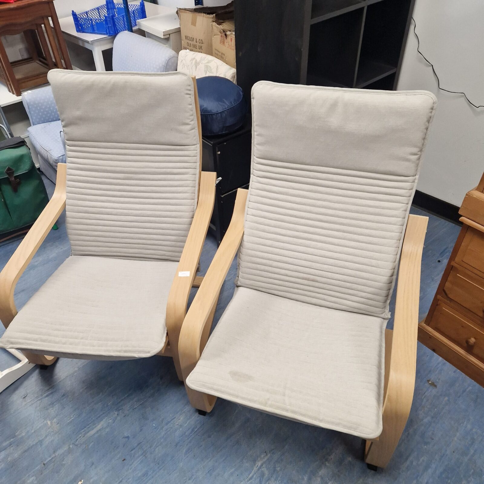 two ikea bentwood arm chairs