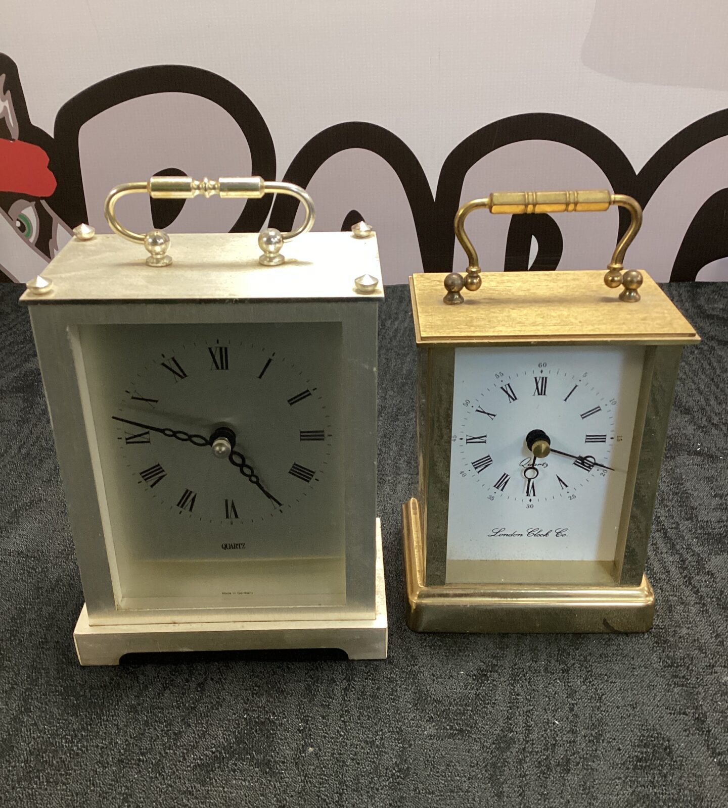 Two mantle clocks inc brass mantle clock