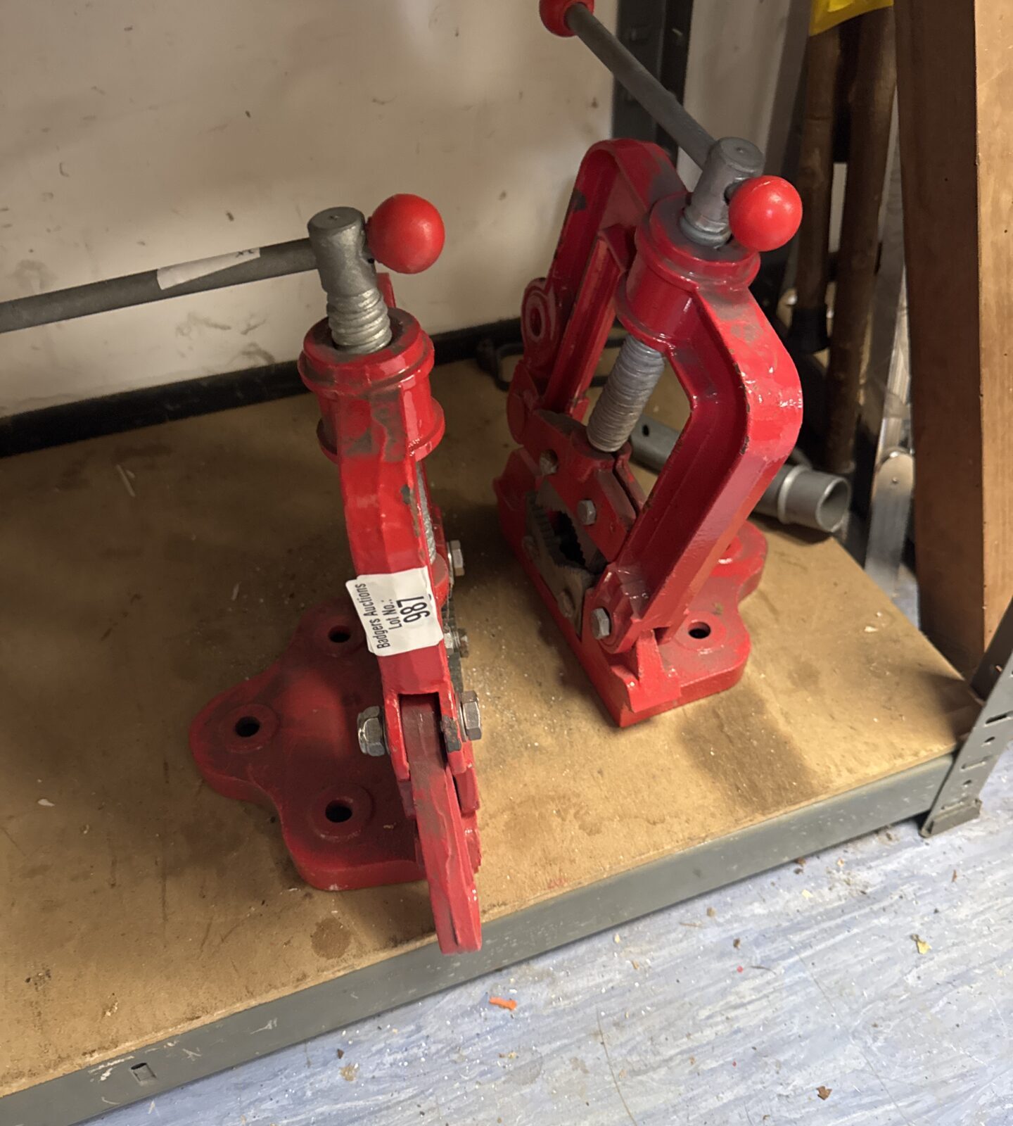 Two pipe clamps