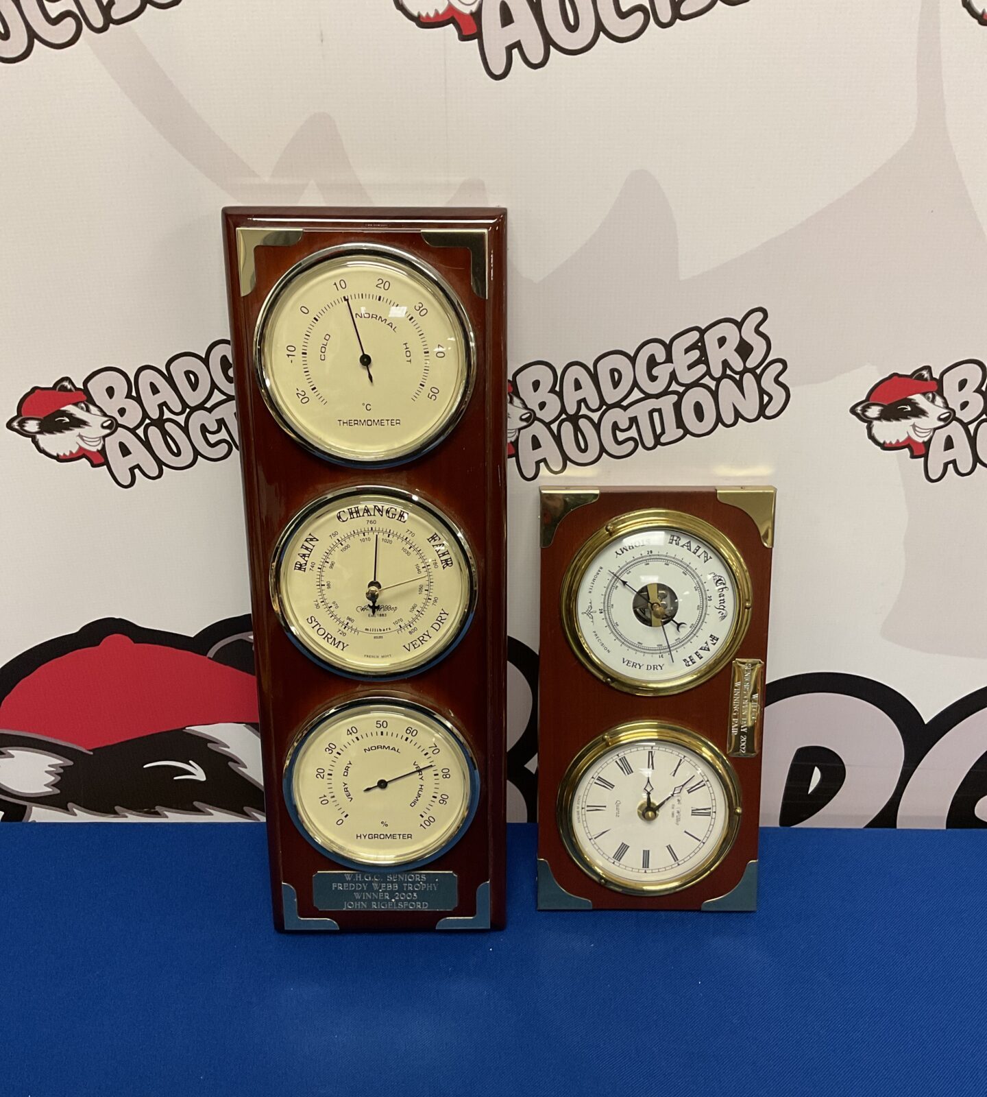 Two presentation wall barometers including widdop