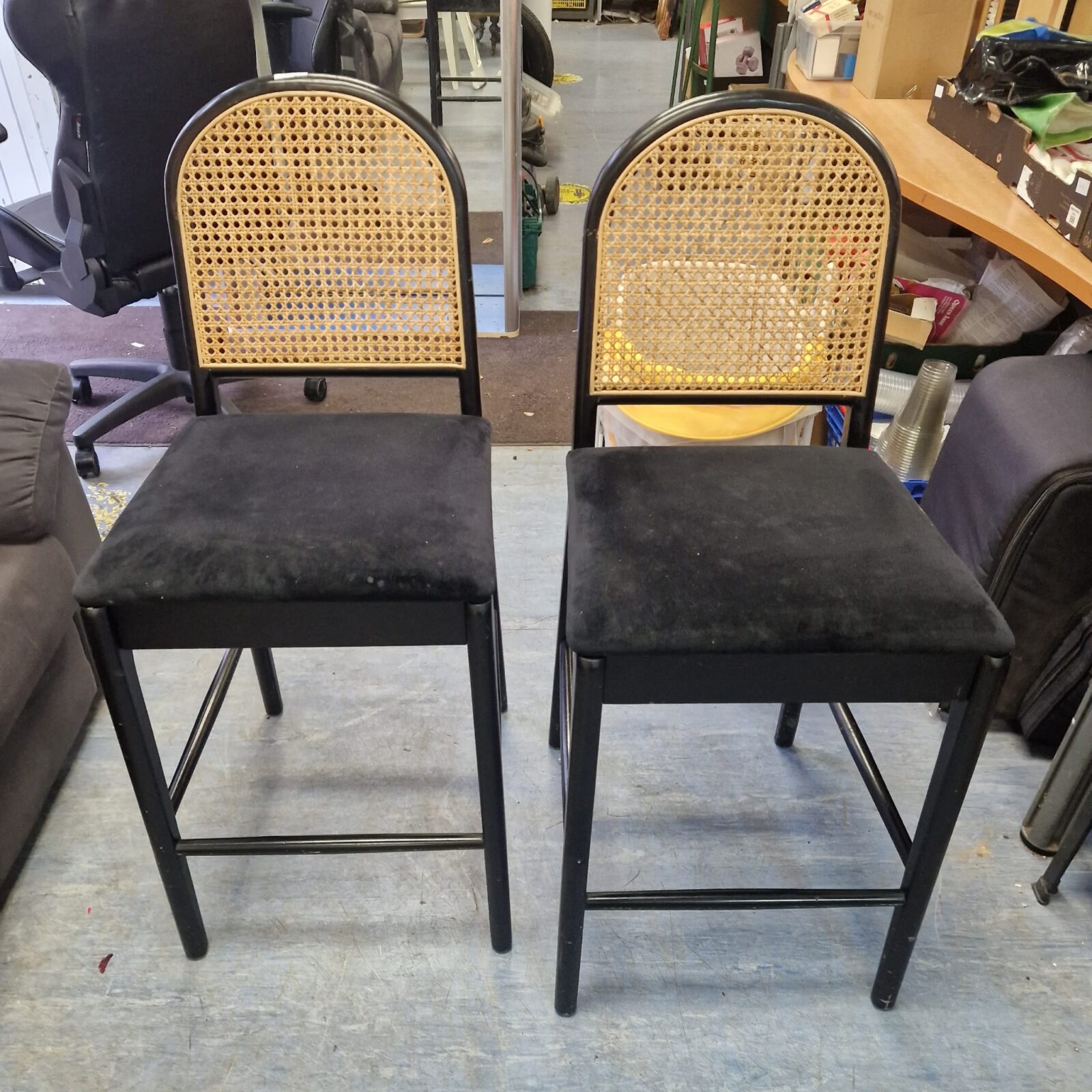 Two rattan stools