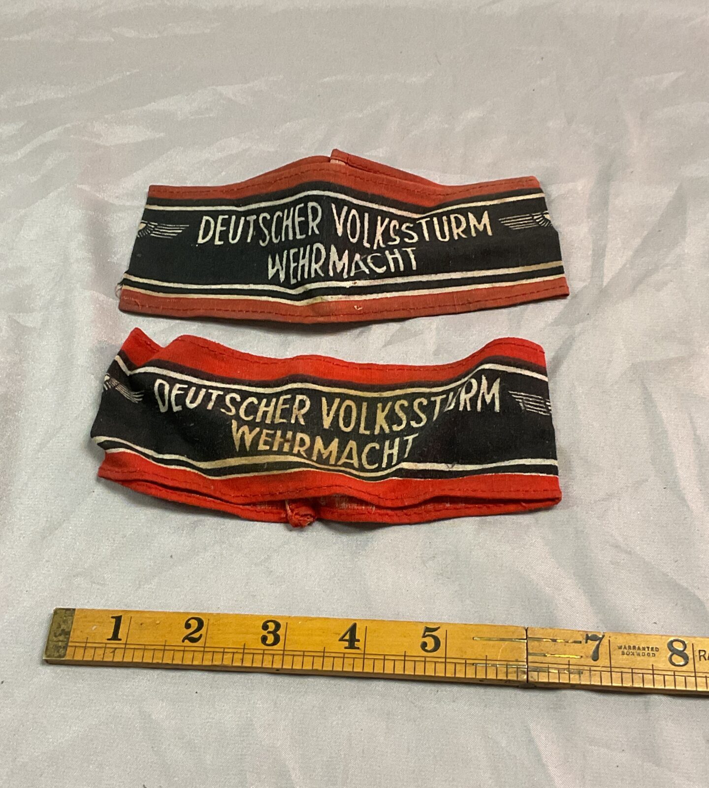 two WW2 German  Deutscher volkssturm wehrmacht arm bands