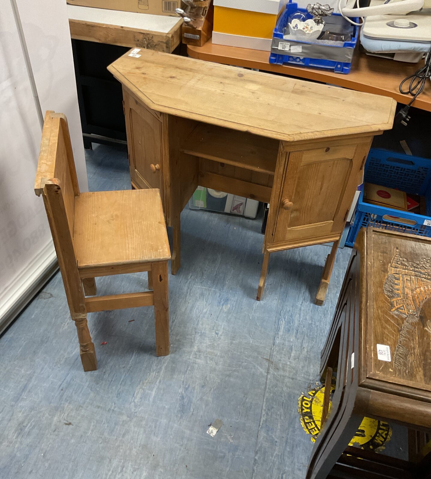 Vintage pine hideaway desk