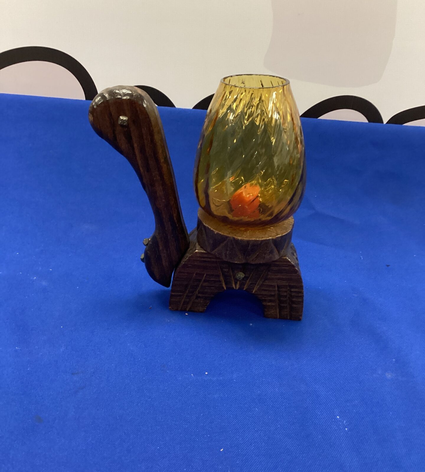 Wooden Tortoise Candle Holder