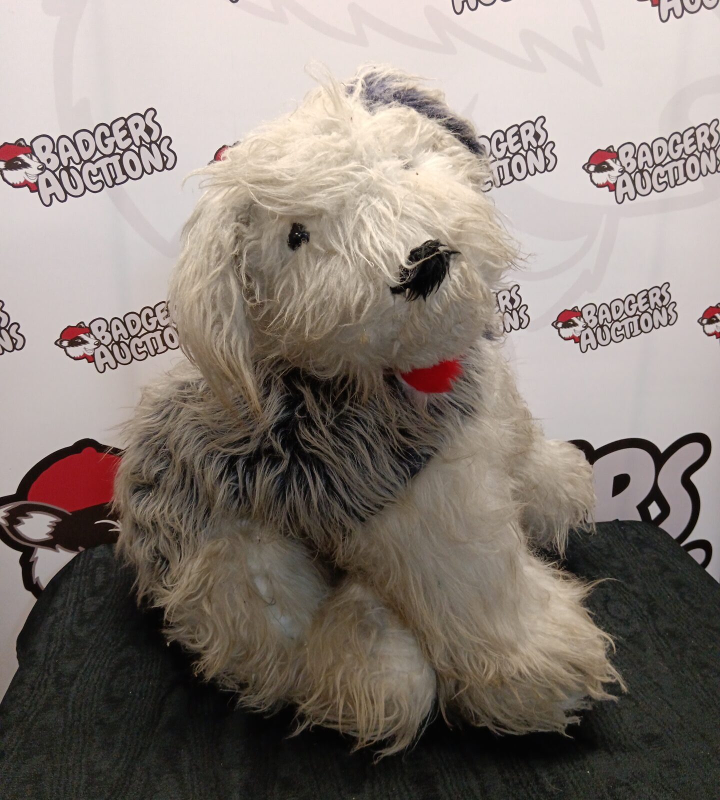 Large vintage old English sheepdog soft toy