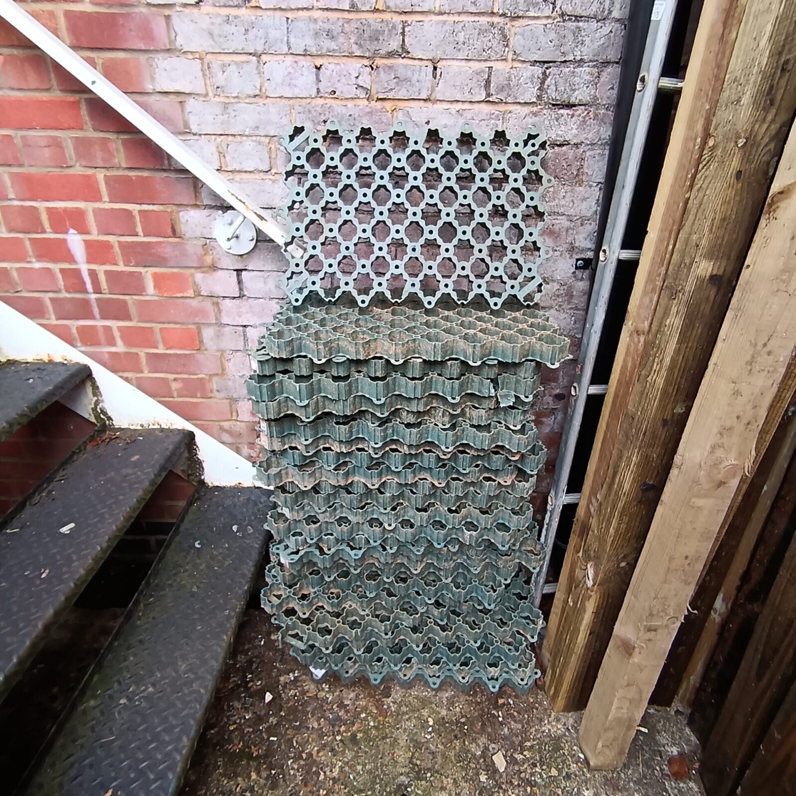 Lot of lawn driveway plastic paving grids