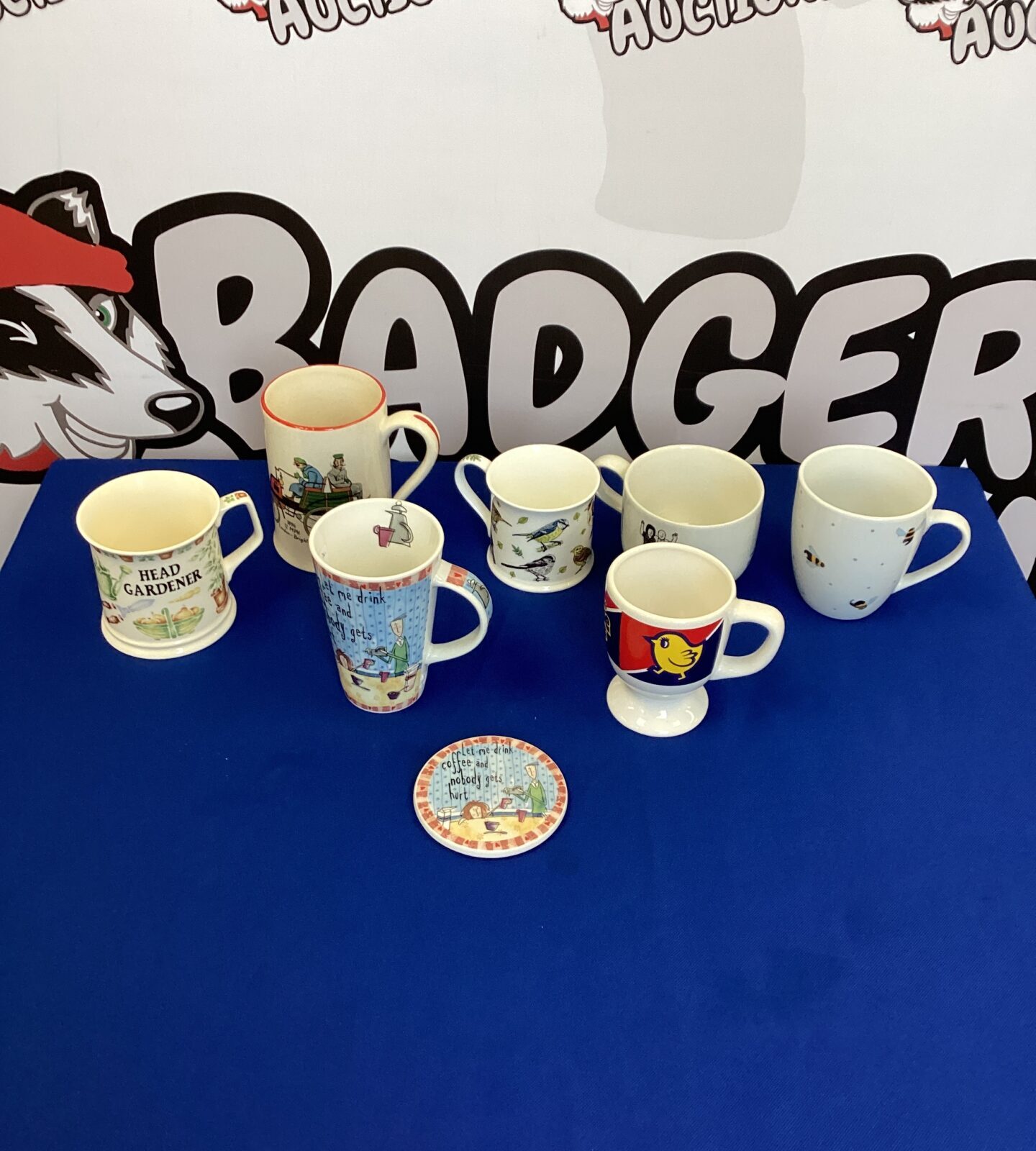 Collection of China Mugs inc  rupert fawcett