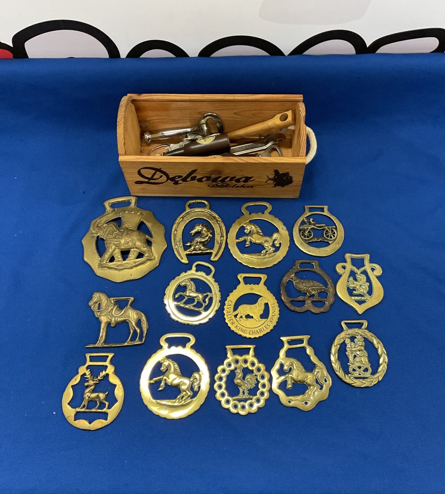 Collection of vintage horse brasses & bottle openers