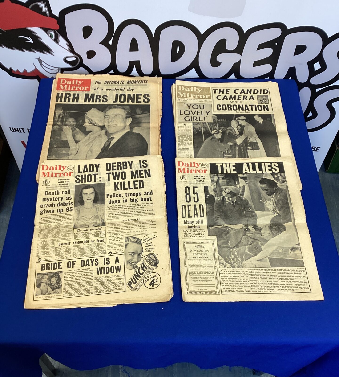 Collection of vintage of Daily Mirror Newspapers