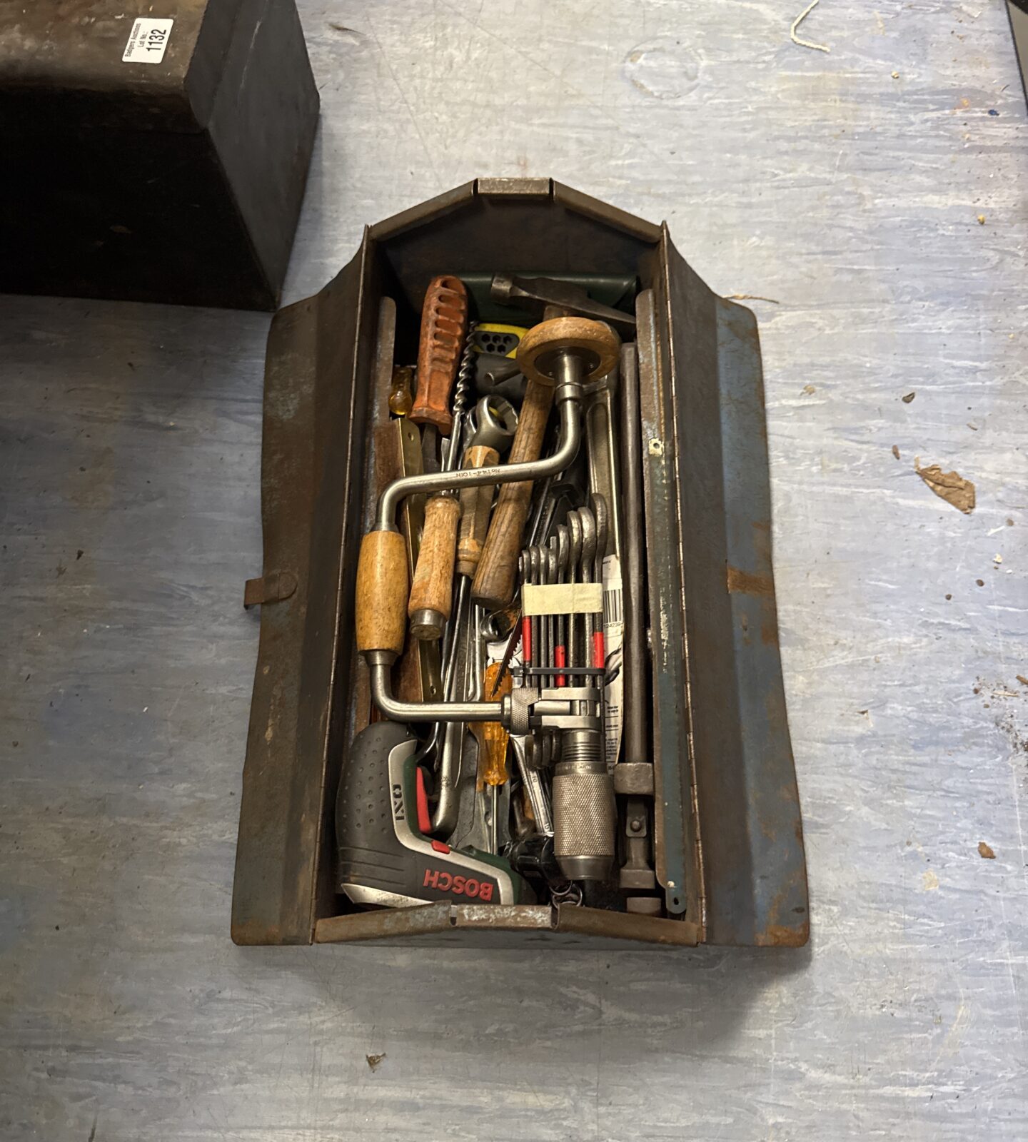 Vintage toolbox with contents