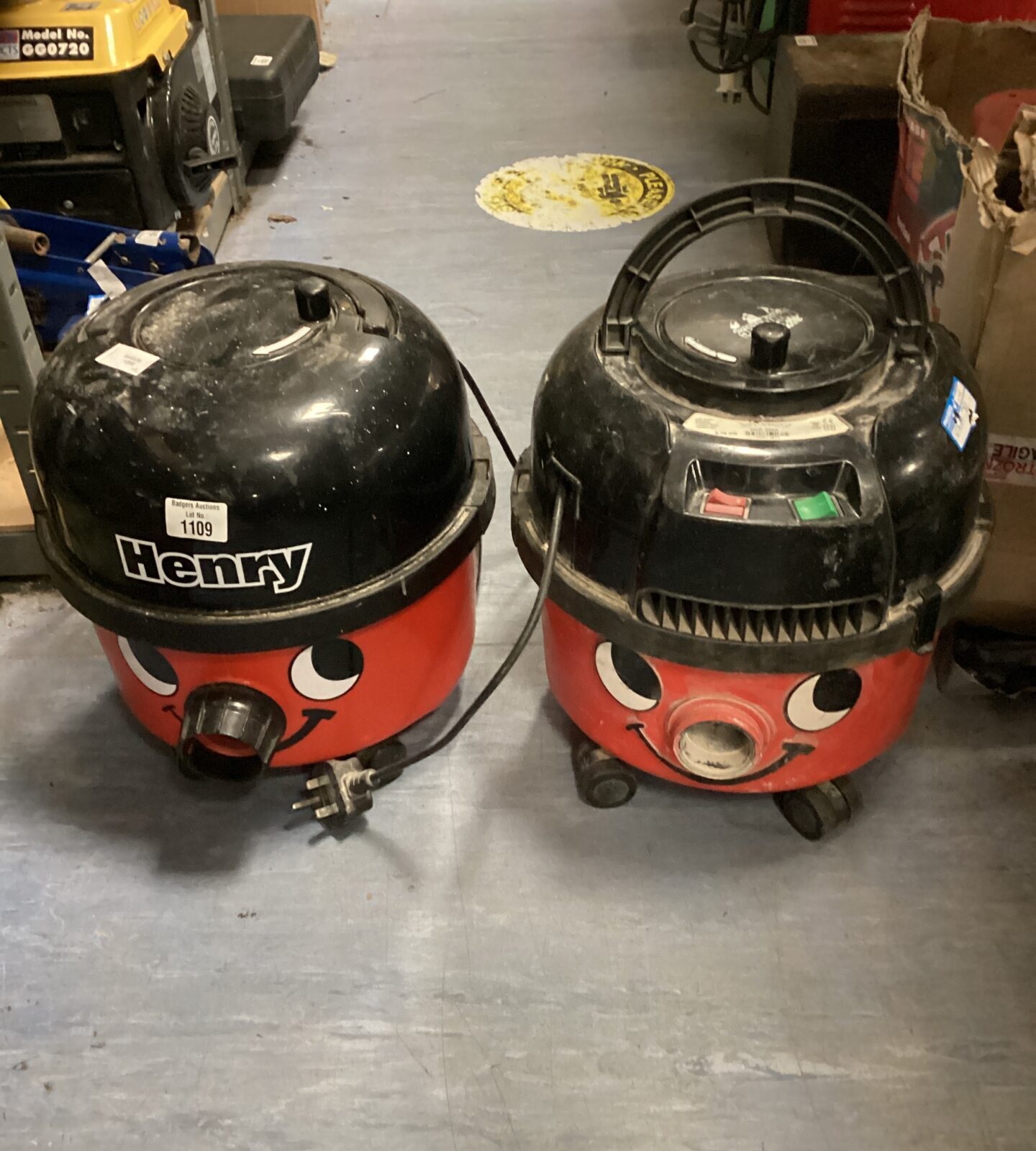 Two Henry vacuum cleaners