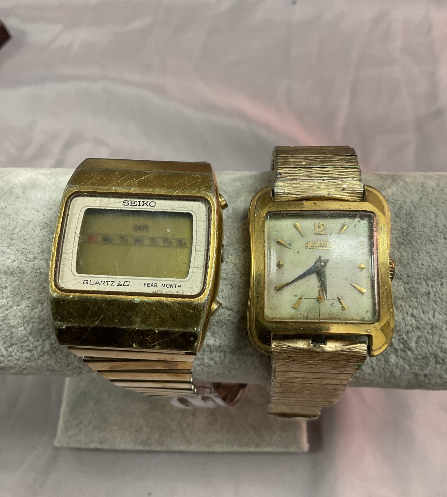 Vintage Seiko digital watch and roamer gents watch